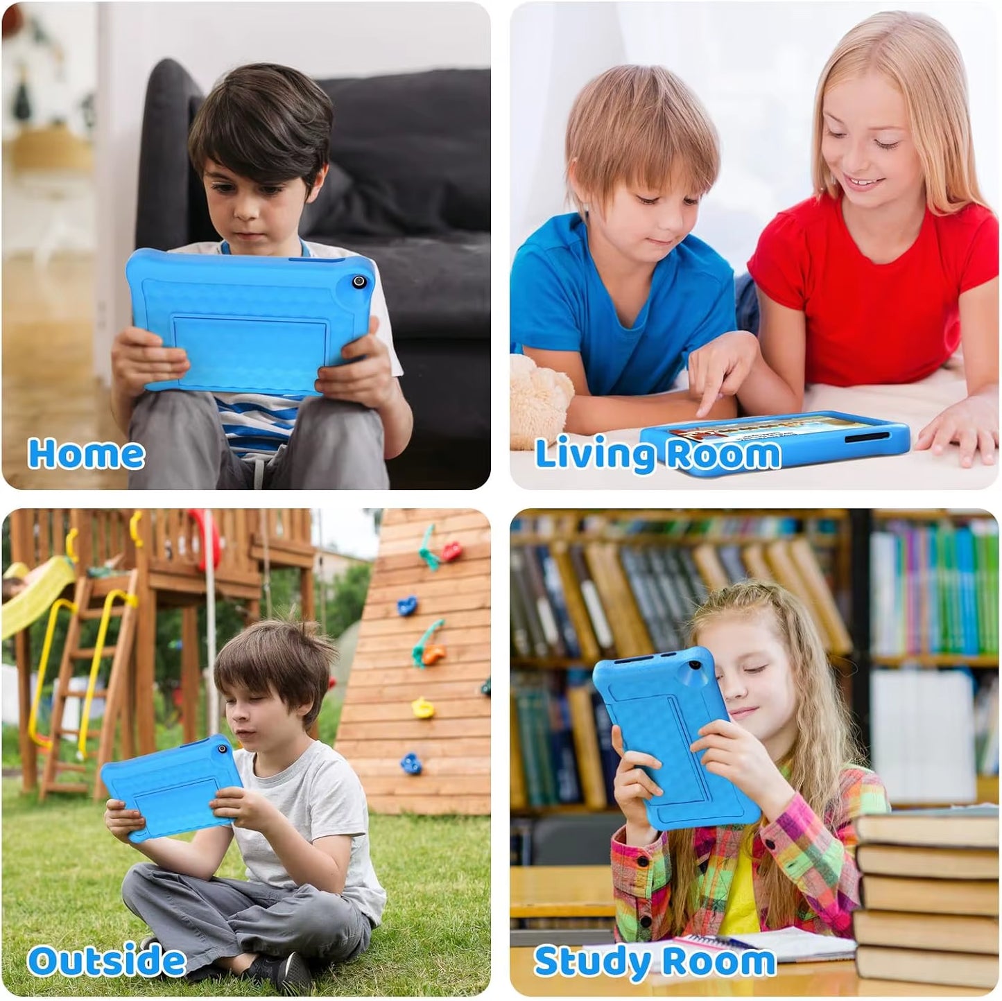 8 Inch Kid Tablet Android 12 Tablets 2GB RAM 64GB ROM 1280 X 800 IPS HD Screen Wifi Bluetooth Dual Camera Parental Control Case