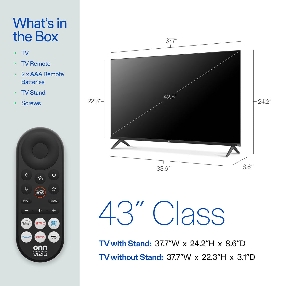 43 in Class 4K UHD Smart Television Powered by VIZIO, 43S4V1