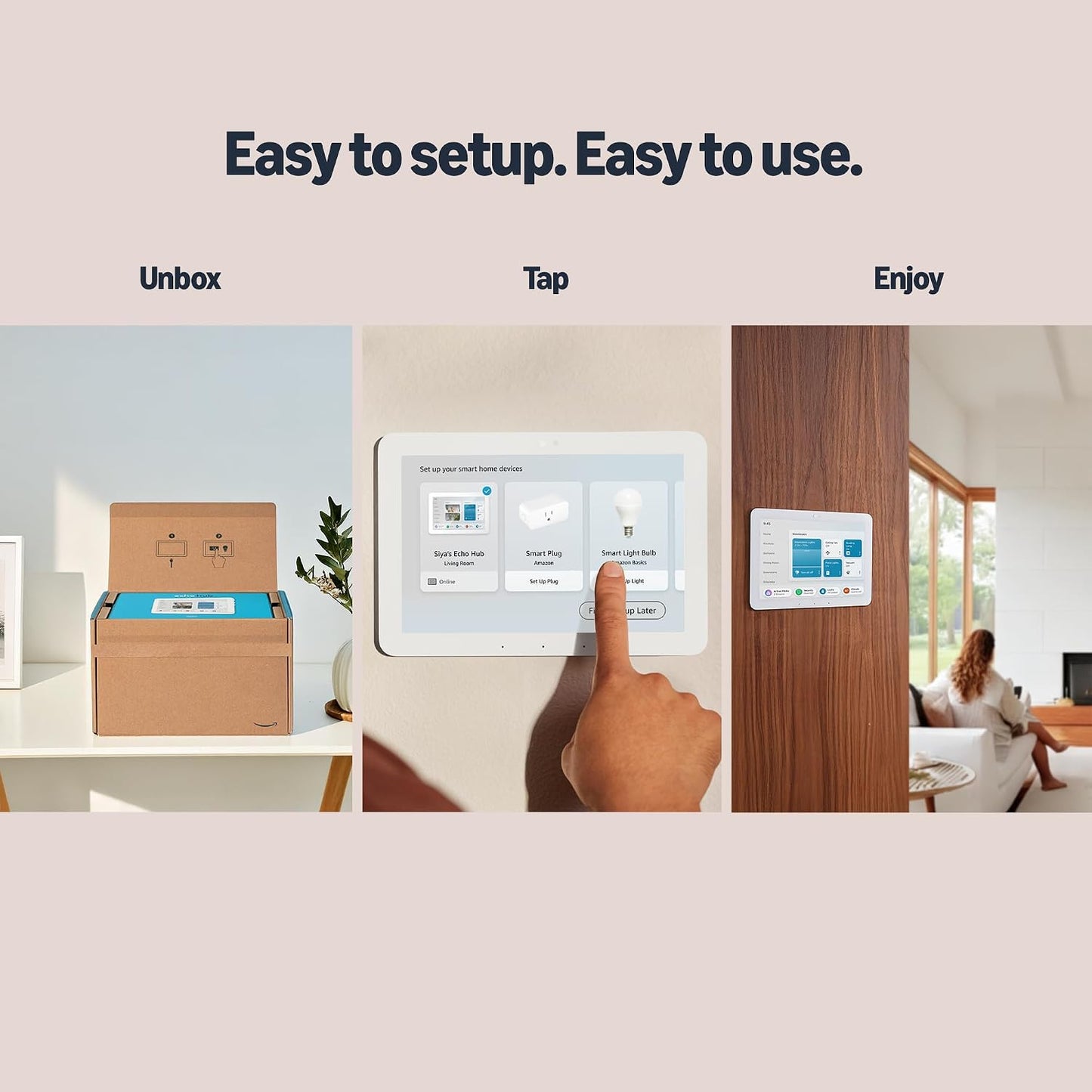 Smart Home Starter Kit | Includes Echo Hub,  Smart Plug and 4  Basics Smart Bulbs, Designed for Alexa+