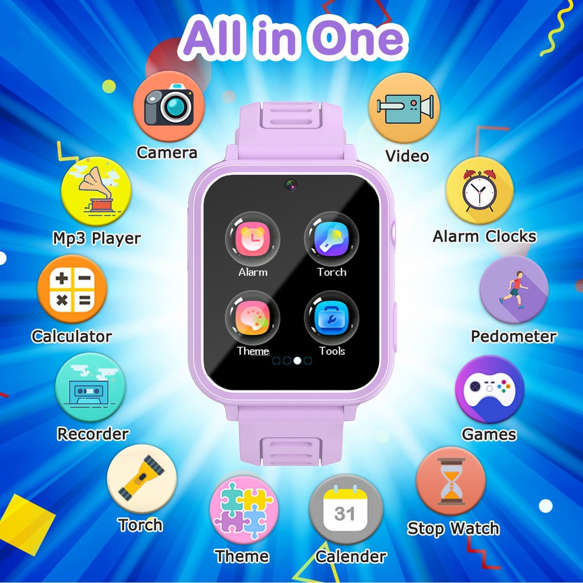 Kids Smart Watches Girls Gift Age 3-12 with 39 Puzzle Games