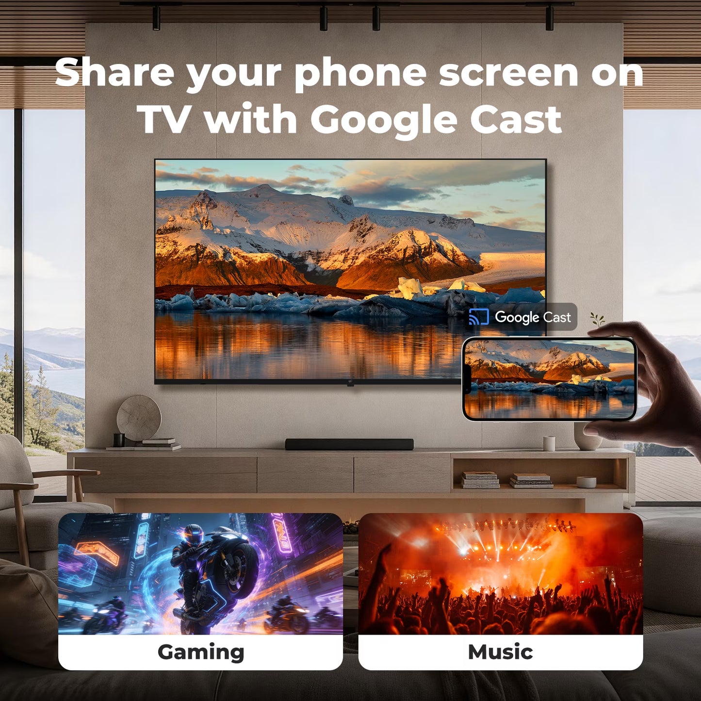 32-Inch Smart TV, 720P HD Google TV with Google Play Built-In Google Cast , Dolby Audio, Hdr 10, Flat Television with Assistant Voice Control
