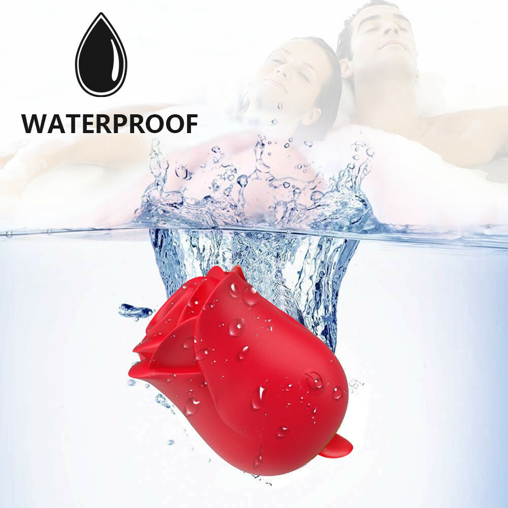 Rose Suction Vibrator Sucking Breast Pump Women Toy Nipple Sucker Rechargeable