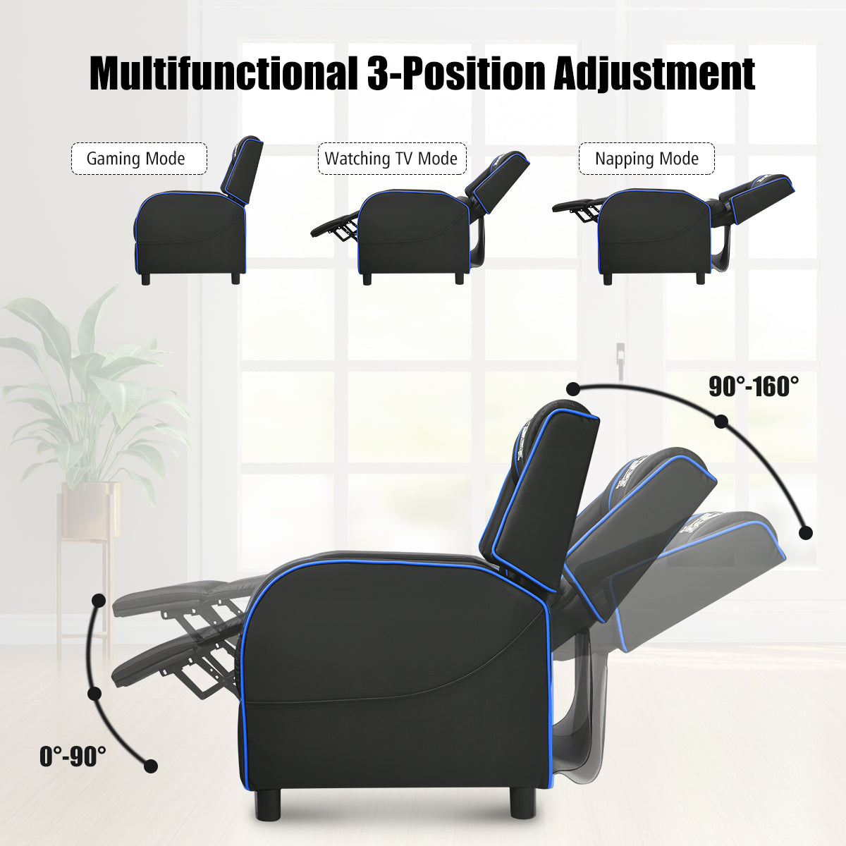 Massage Gaming Recliner Chair Racing Single Lounge Sofa Home Theater Seat