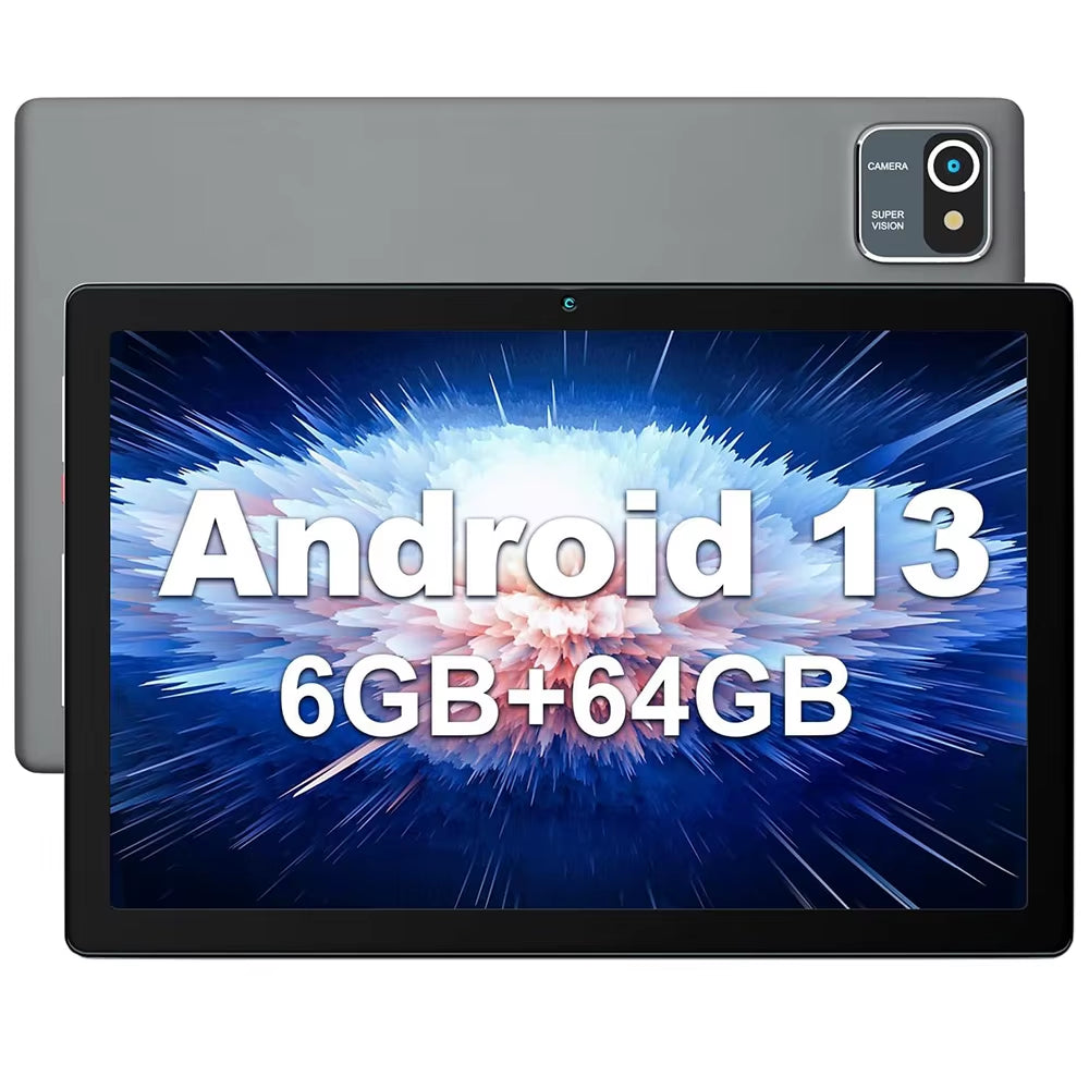 10 Inch Android Tablet Quad-Core 6GB RAM 64GB ROM to 128GB 5MP+8MP Dual Camera HD IPS Display Wifi Bluetooth PC Pad Tablets
