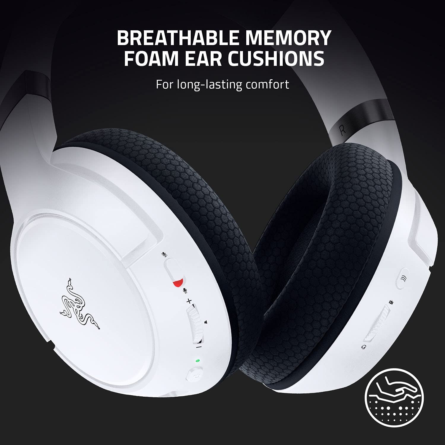Kaira Wireless Gaming Headset for Xbox Series X|S, Xbox One: Triforce Titanium 50Mm Drivers - Cardioid Mic - Breathable Memory Foam Ear Cushions - EQ Pairing Button - Windows Sonic - White