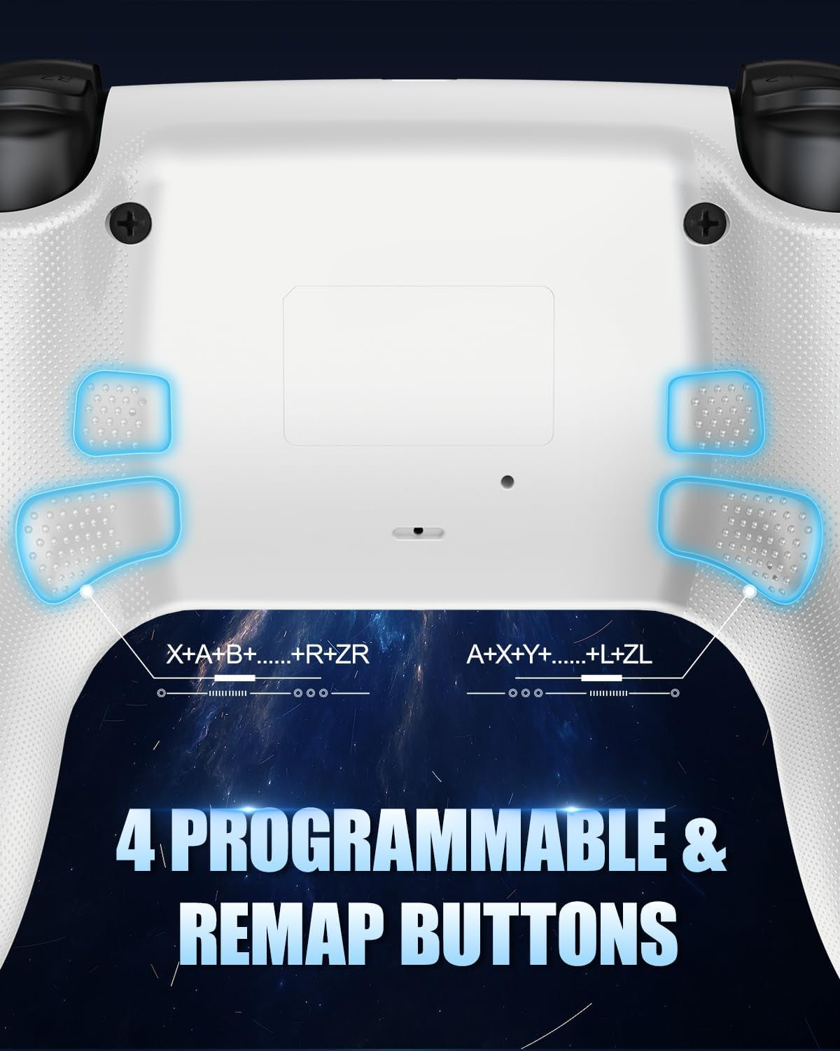 LED Wireless Controller for PS5 with Hall Effect Joystick and Trigger,4 Macron Boutton Extended Grip Controller Compatible with PS5 Pro/Slim, Dual Vibration, Remap/Turbo Function