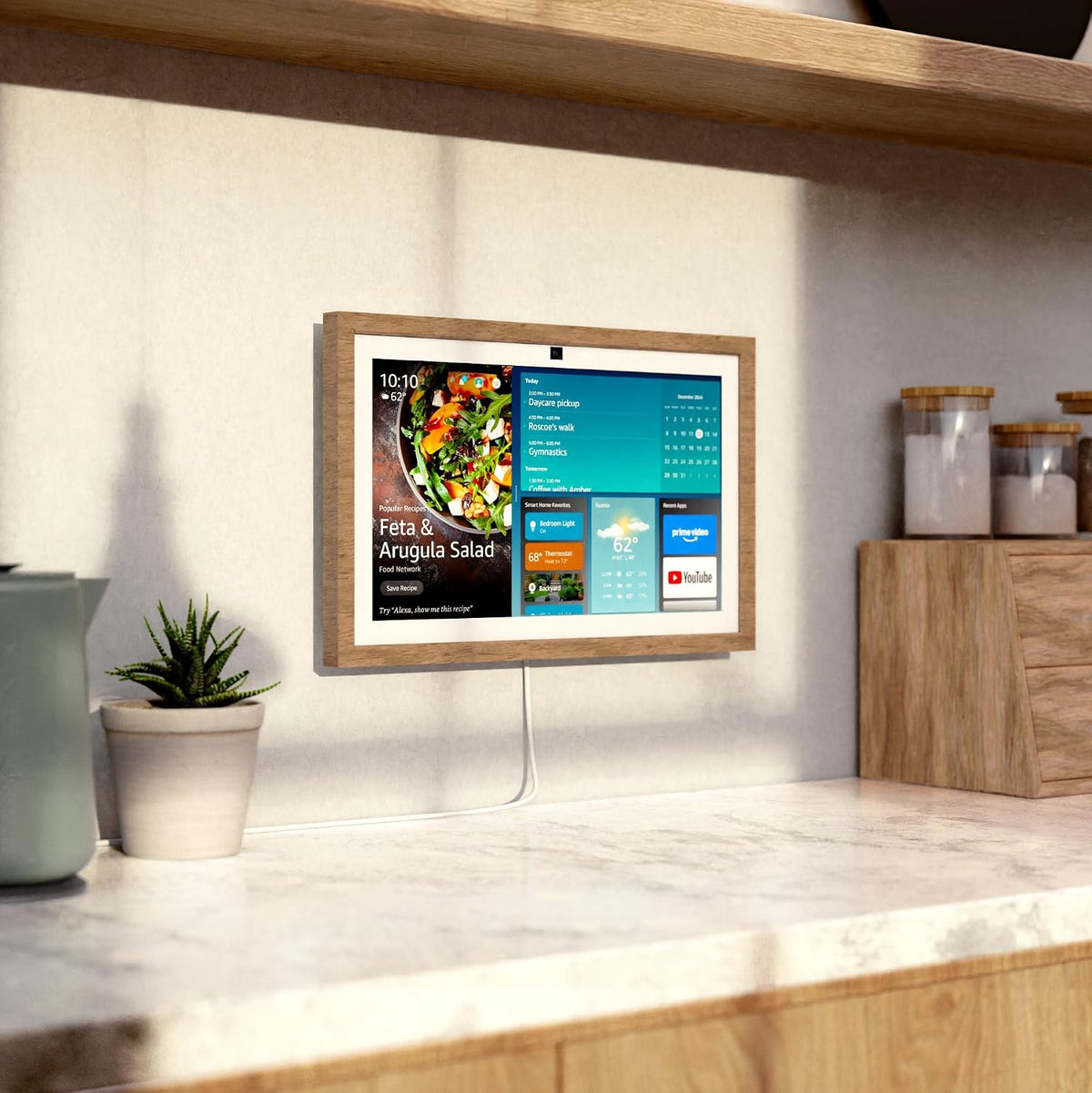 Echo Show 15 Bundle: Includes All-New Echo Show 15 & Made for  Frame | Light Brown