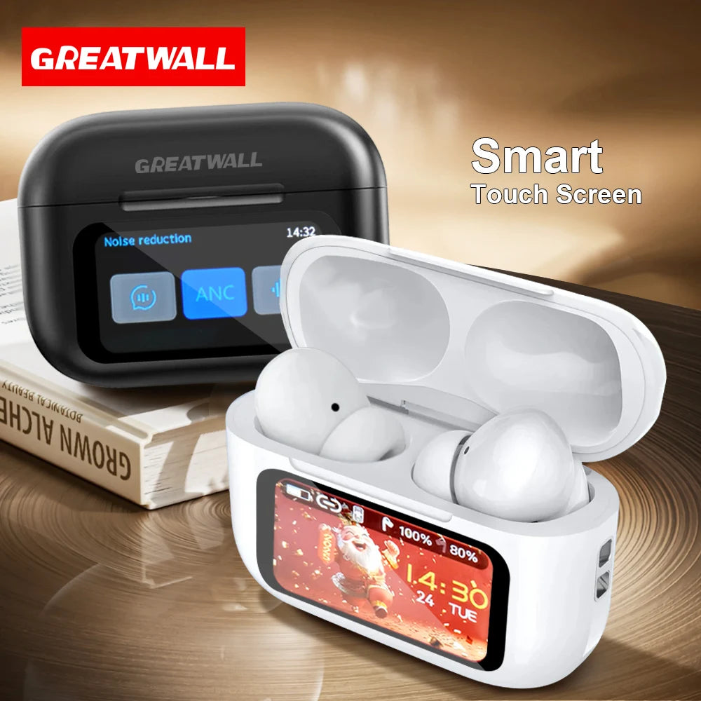 Original  Wireless Bluetooth Earphones ANC Noise Reduction Earbuds HD Mic Call Gamer Earbuds LED Touch Screen Control