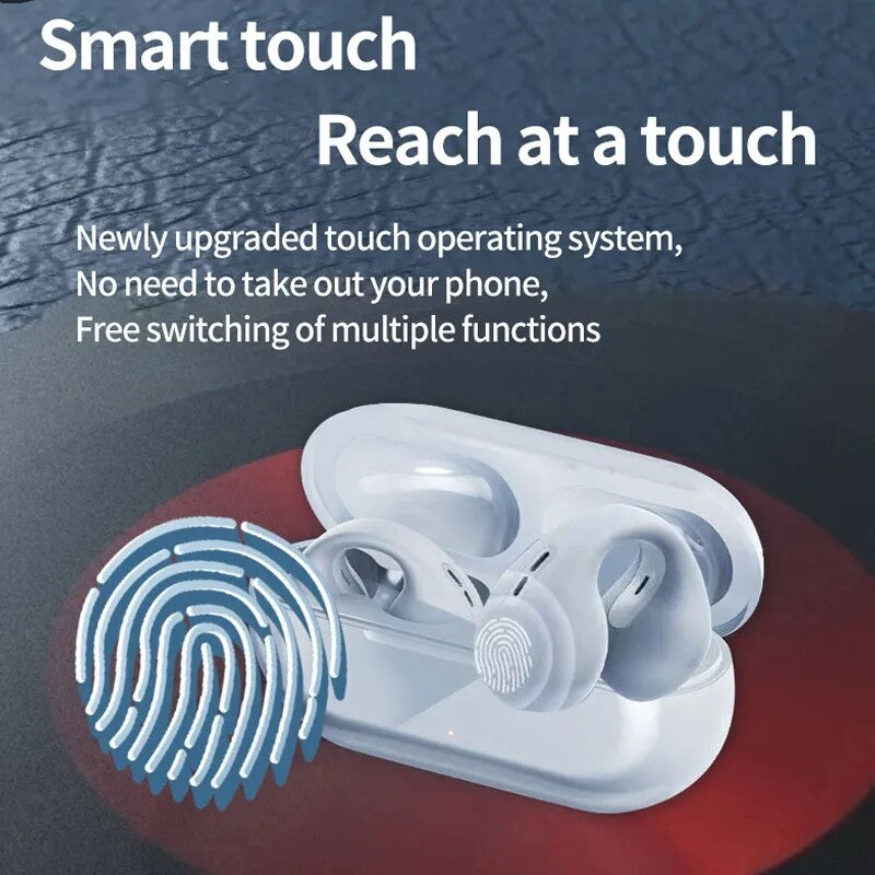 Bluetooth 5.3 Wireless Earbuds Ear Clip Bone Conduction Headphones Sport Headset