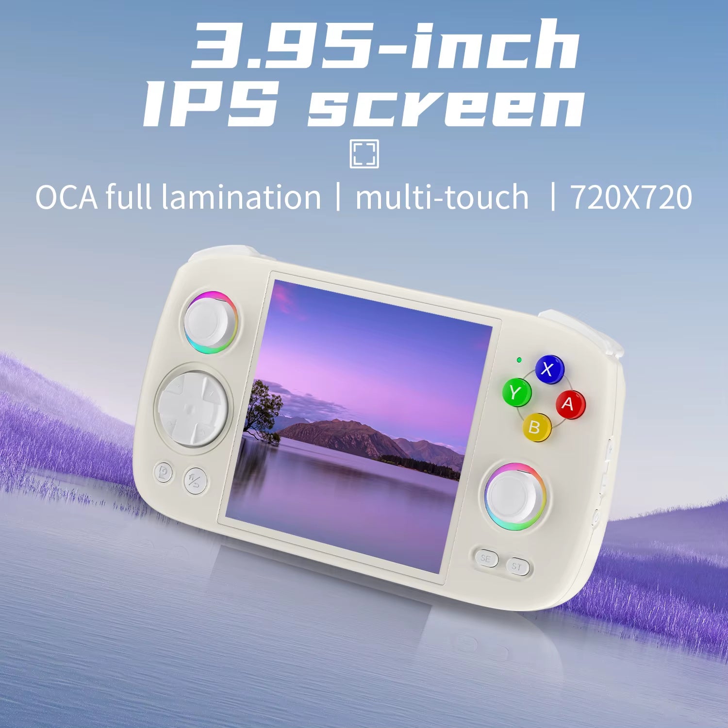 Rgcube Handheld Game Console Android 13 Game Player 3.95" IPS Screen Unisoc T820 RGB Lighting RG Cube Dual High-Speaker