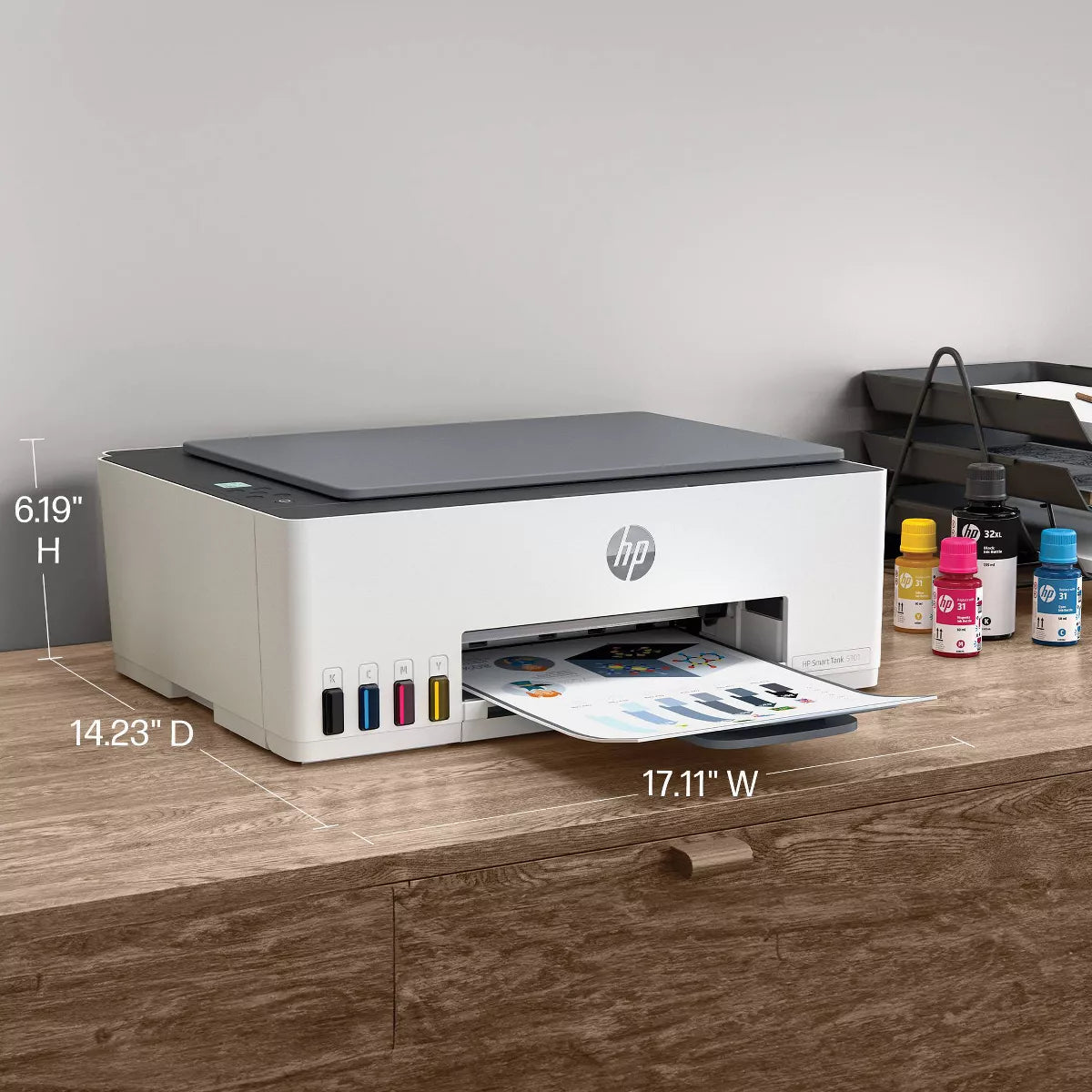 HP Smart Tank 5101 Wireless All-In-One Color Refillable Supertank Printer, Scanner, Copier (1F3Y0A)