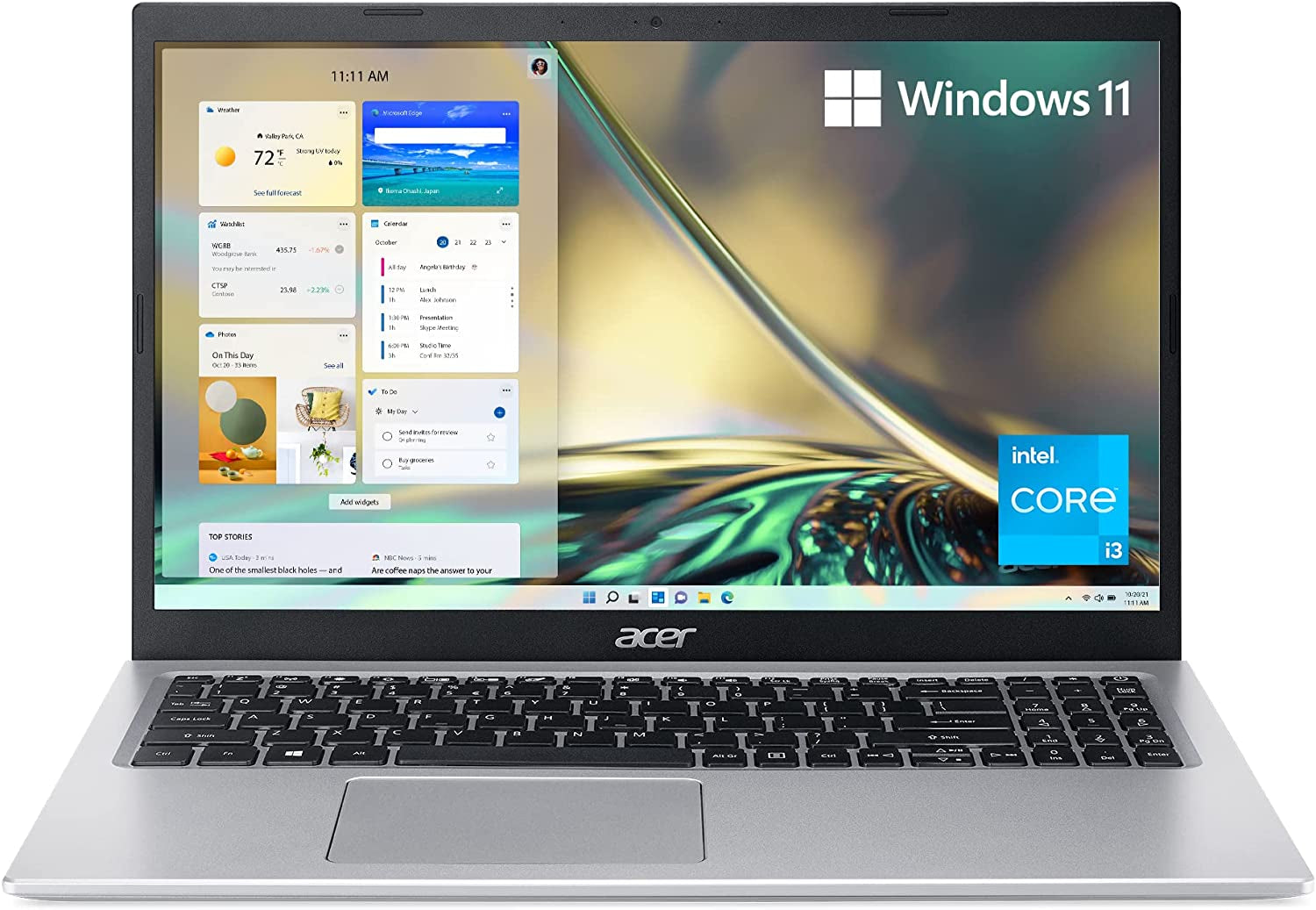 A515-56-36UT Aspire 5, 15.6" Full HD Display, 11Th Gen Intel Core I3-1115G4 Processor, 4GB DDR4, 128GB Nvme SSD, Wifi 6, Windows 11 Home (S Mode)