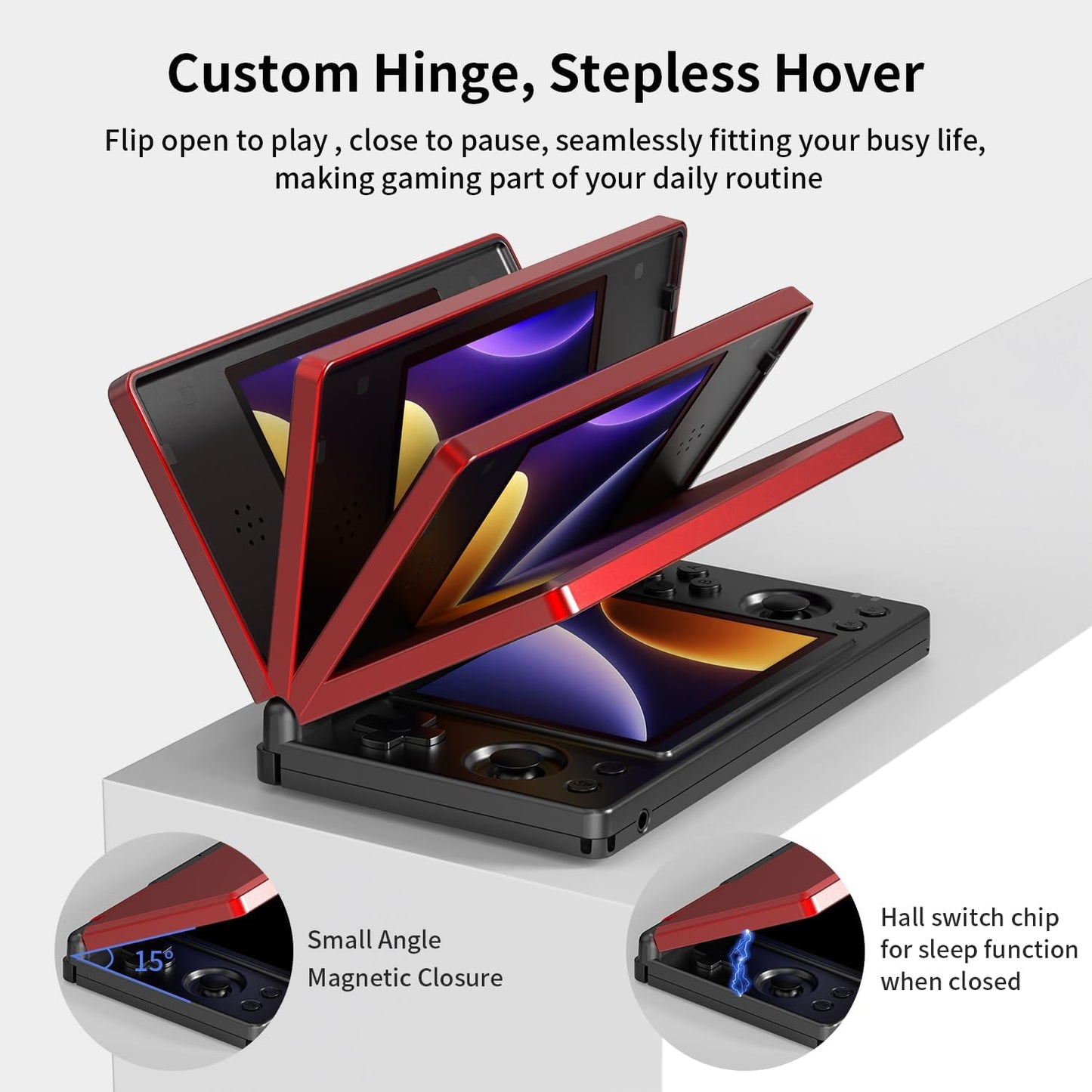 Anbernic RG DS Flip Retro Handheld Game Console , RGDS 4.0 Inch Dual IPS Touch Screen Android 14 System 4000Mah Battery 3+32GB(RG Ds-Black)