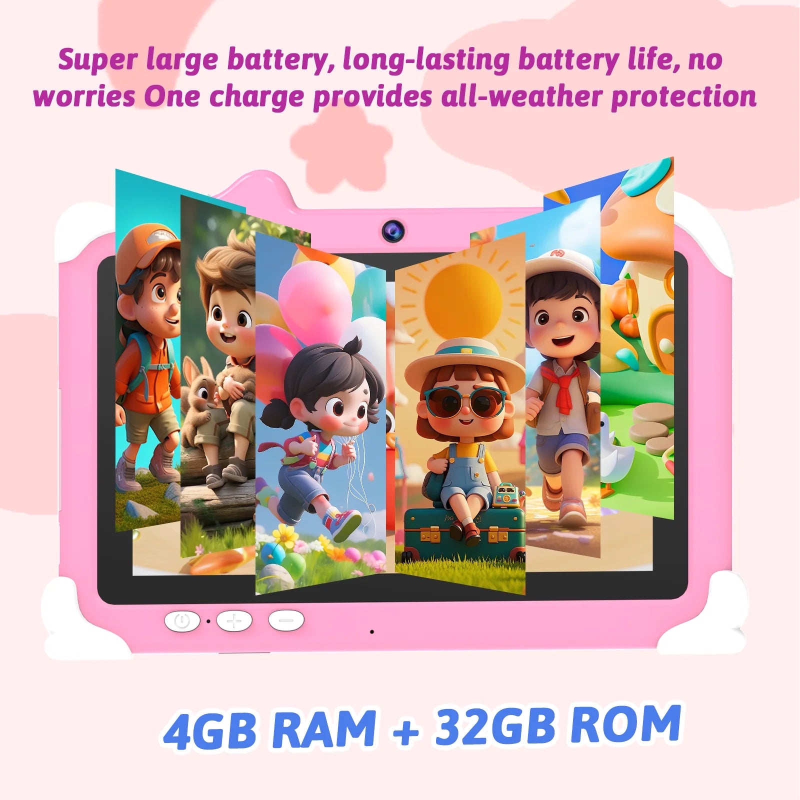 Android 12 Kids Tablet, 7 Inch Tablet for Kids, 4GB RAM 32GB ROM Toddler Tablet, 1.5Ghz Quad-Core Processor, Safety Eye Protection Screen, Parental Control APP, Tablet with Shockproof Case