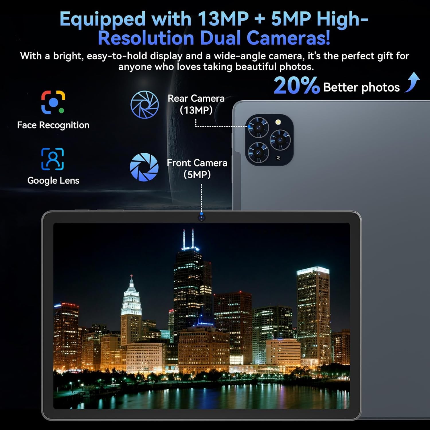Tablet, 11 Inch Android 16 Tablets with Keyboard Gemini AI 3.5, 24GB+128GB