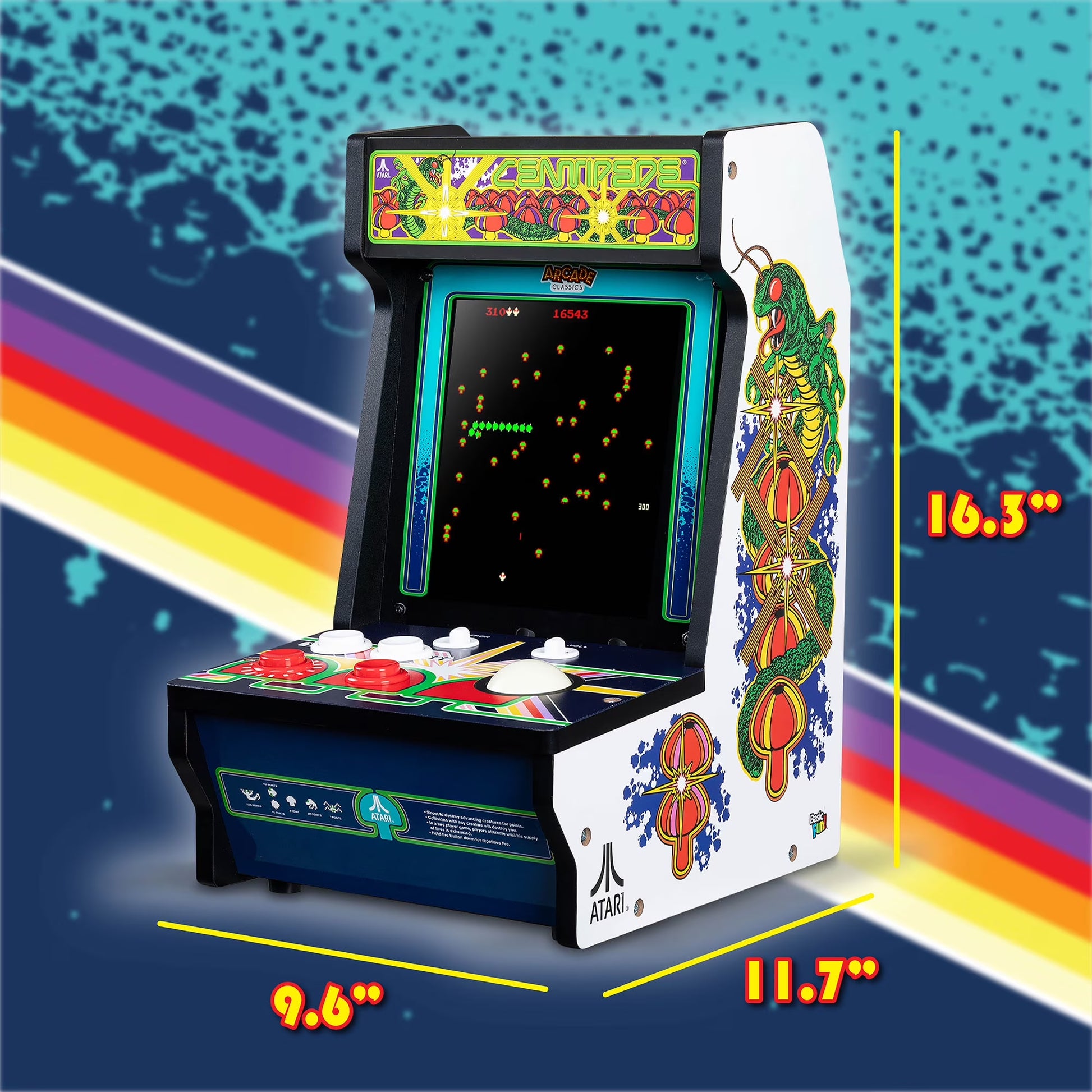 Arcade Classics Atari Centipede Counter Series Arcade Game with 8 Inch Screen