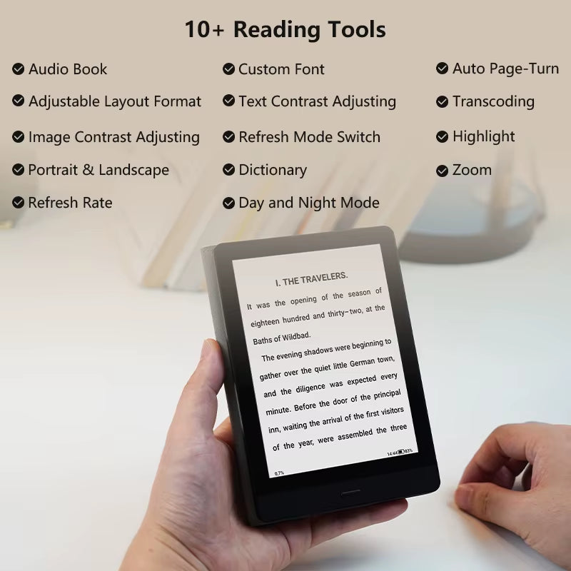 READ 6-Inch E-Paper Portable Ebook Reader: Android Open System, Supports Google Play & Kindle APP Electronic Book Tablet