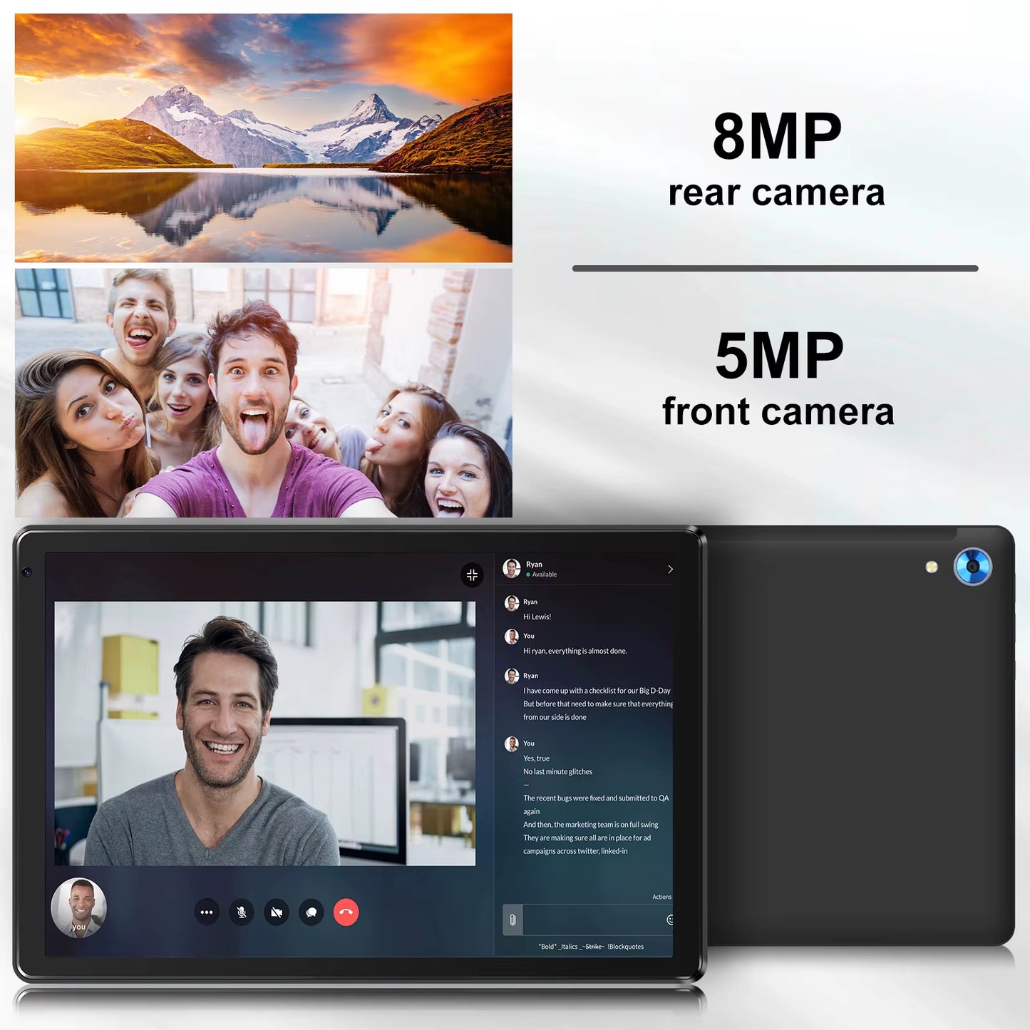 OC101 10.1 Inch Tablet Octa-Core Processor 8GB RAM 128GB ROM 1TB TF Card Expandable Android 13 Tablets HD Touchscreen PC PAD