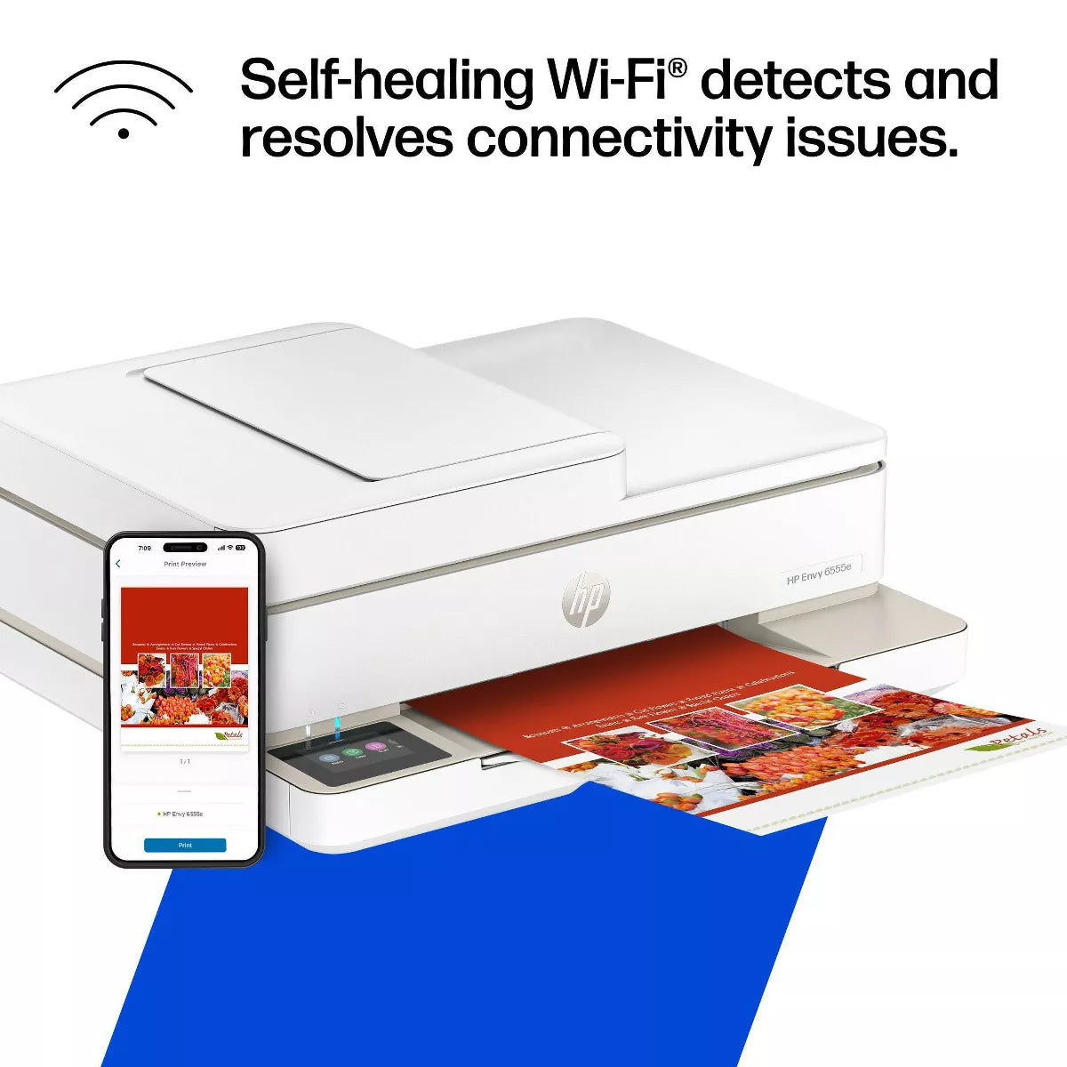 HP Envy 6555E Wireless All-In-One Color Printer Scanner Copier with Instant Ink & HP+ (714N5A)