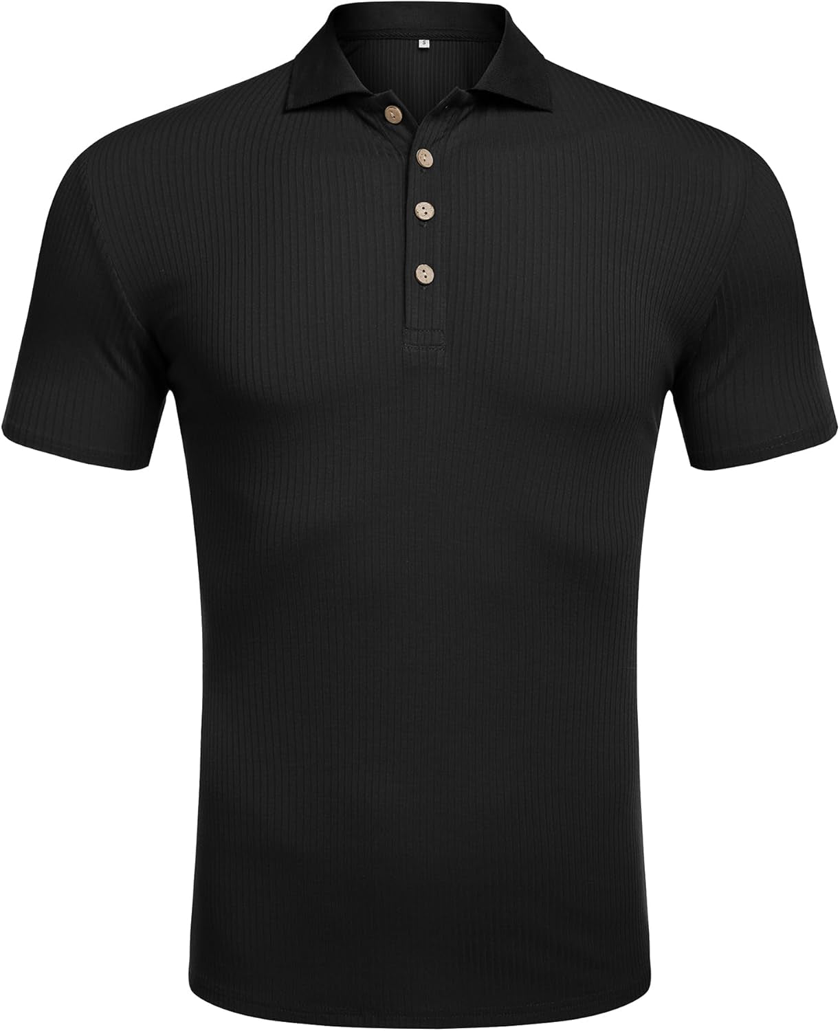Men'S Muscle T Shirts Stretch Short Sleeve Workout Tee Casual Slim Fit Polo Shirt