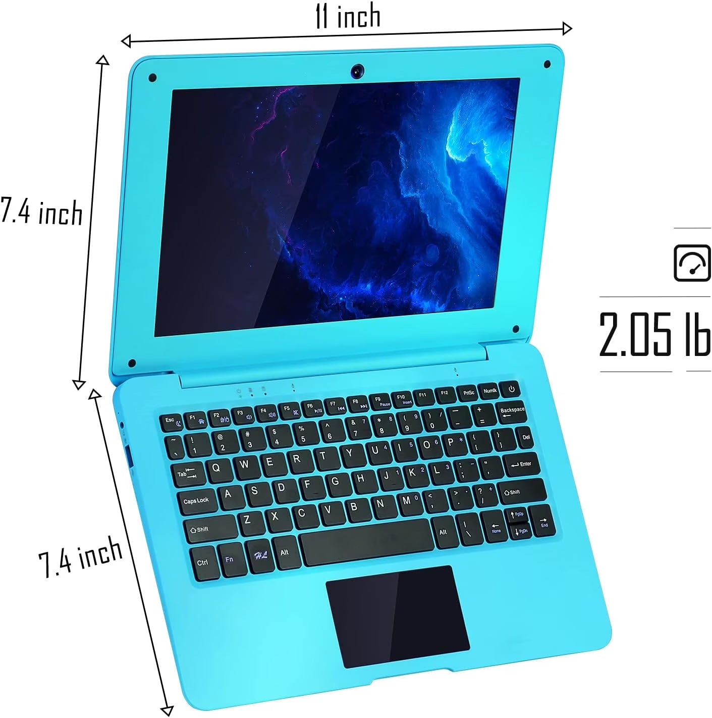 T&C Laptop Computer-10.1" Inch Kids Laptop Powered by Android 7.1.1 OS, 2Gb Ram +32Gb, Bluetooth, Wi-Fi- Blue