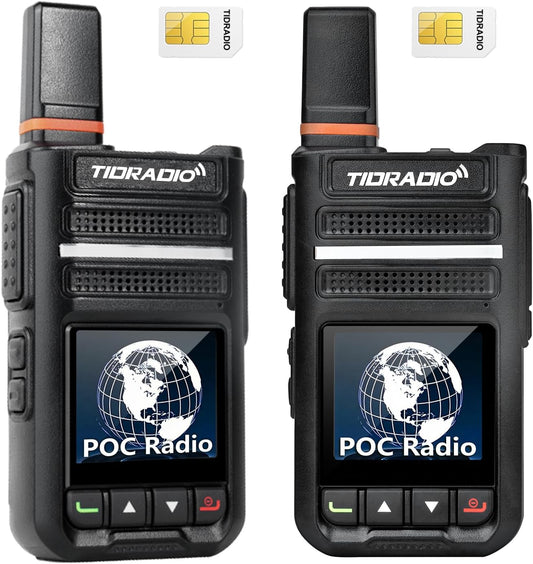 Rapid Global Walkie Talkies Long Range, Unlimited Range TD-G18 4G LTE Poc Radios, Nationwide PTT Two Way Radios Long Distance 6000+Miles for Family Logistics Company-2Pcs with SIM Card