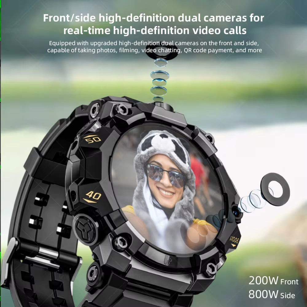 New APPLLP 2 PRO Rugged Sport Android Smart Watch Phone Dual Camera Video Calls Wifi Fitness 4G Watch Amoled round Screen