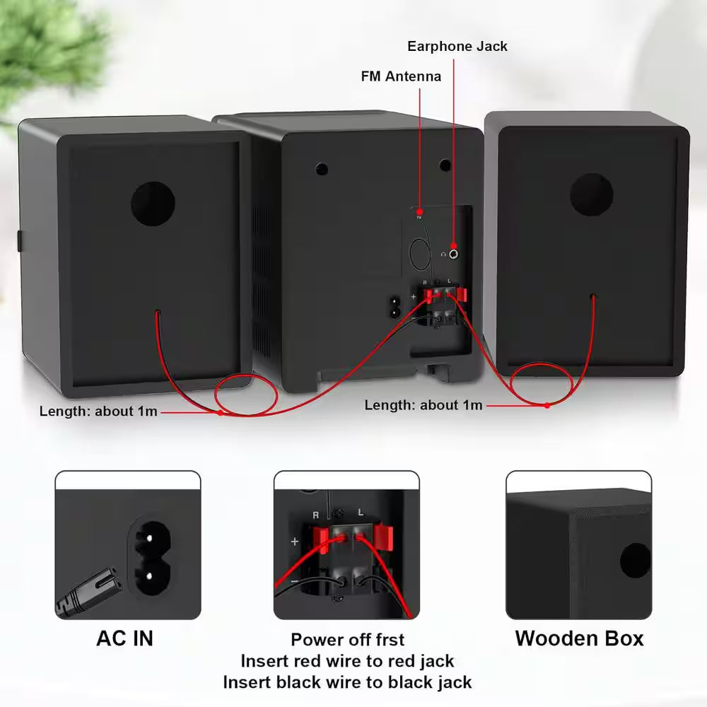 Compact 30W Stereo System-Cd Player, Bluetooth, FM Radio, USB, AUX, Earphone Port, Dsp-Tech, Remote (New Version)