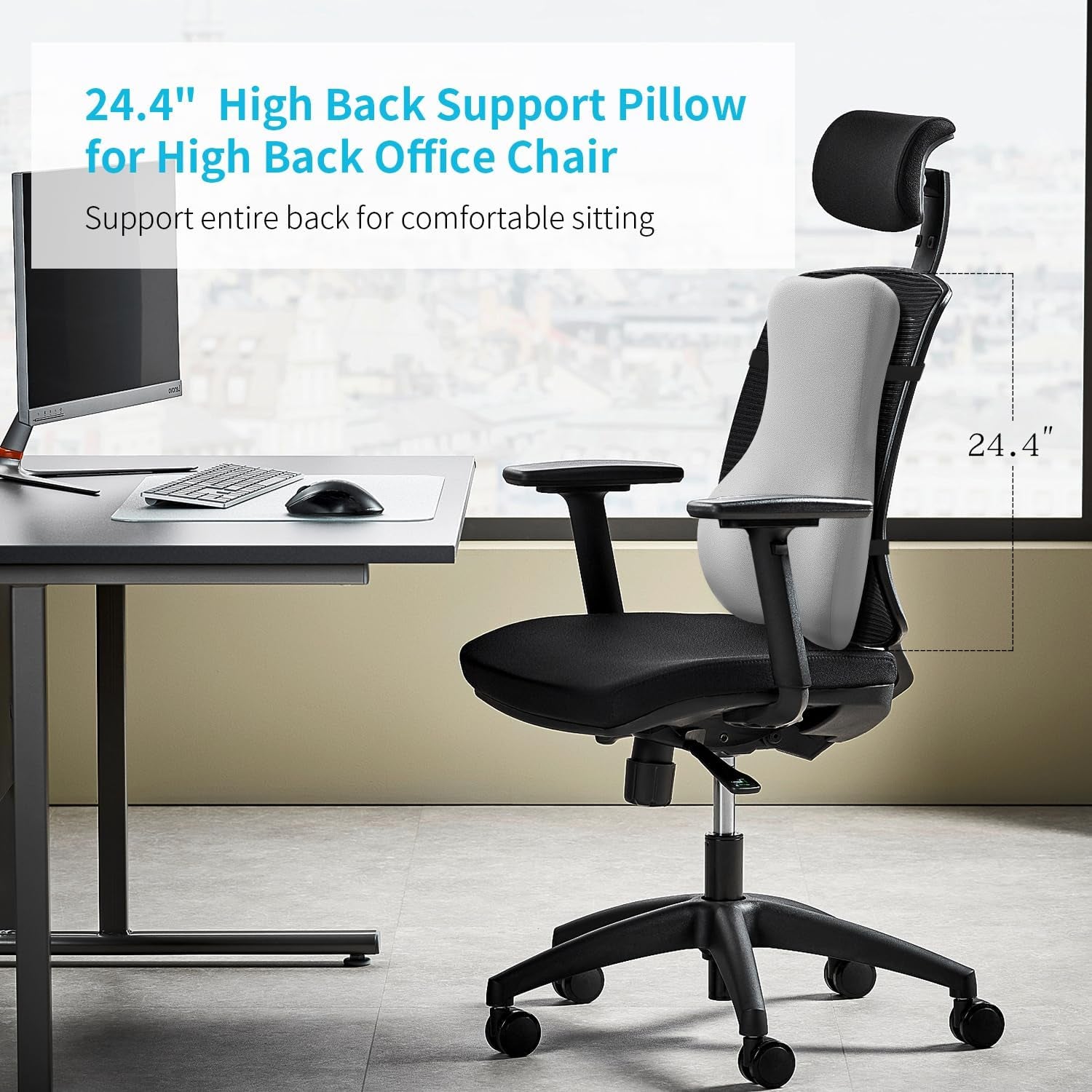 High Back Support Pillow for High Back Office Chair Fully Support Entire Back Fo