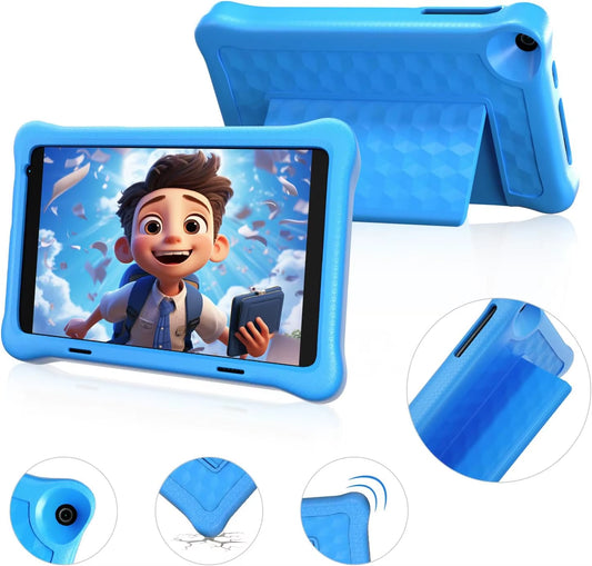 8 Inch Kid Tablet Android 12 Tablets 2GB RAM 64GB ROM 1280 X 800 IPS HD Screen Wifi Bluetooth Dual Camera Parental Control Case