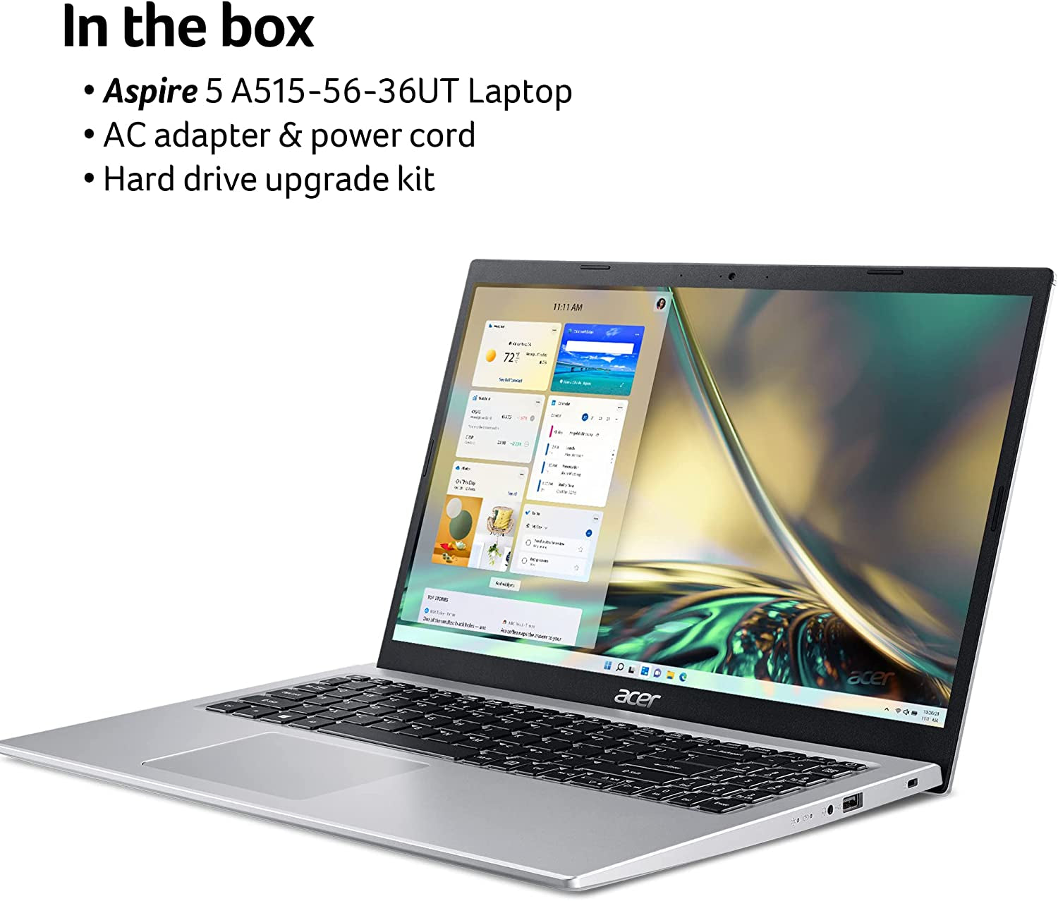 A515-56-36UT Aspire 5, 15.6" Full HD Display, 11Th Gen Intel Core I3-1115G4 Processor, 4GB DDR4, 128GB Nvme SSD, Wifi 6, Windows 11 Home (S Mode)
