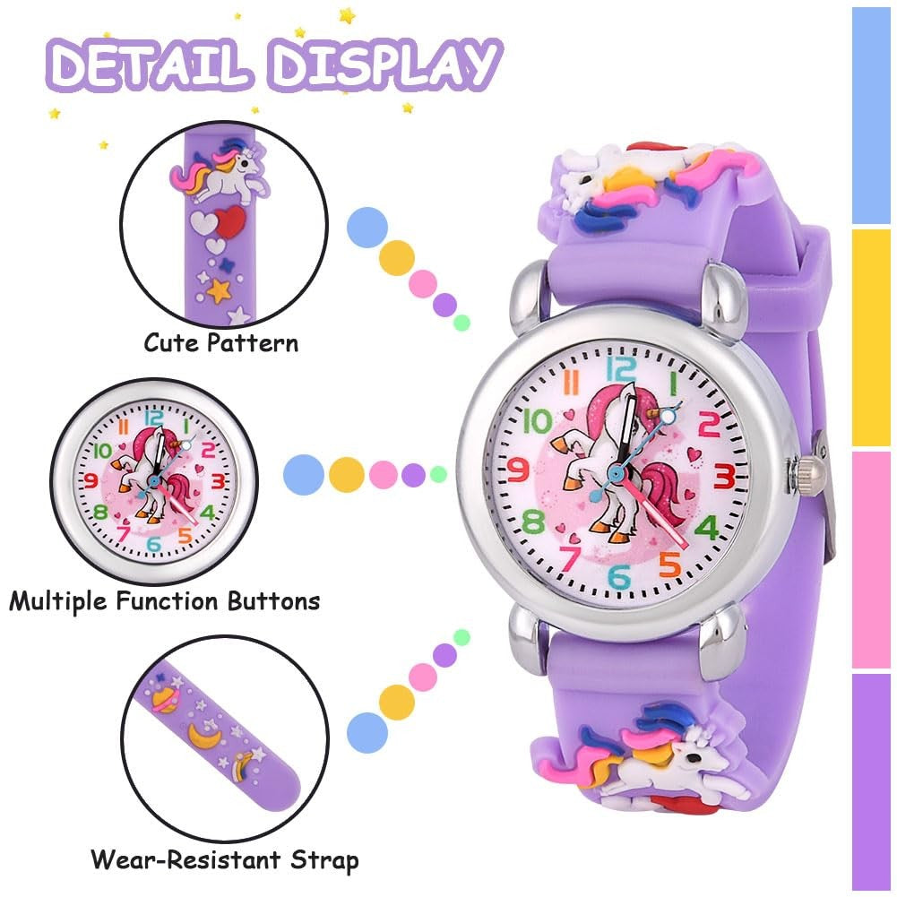 Kids Watch, 3D Cartoon Toddler Watches, Analog Quartz Watches for Girls Boys