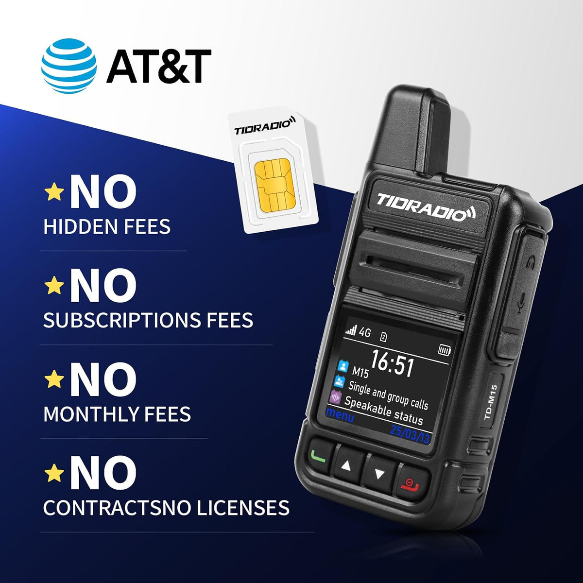 TD-M15 Rapid Global Walkie Talkies 5000 Mile Long Range Poc Radios, 4G LTE Unlimited Range Nationwide PTT Two Way Radios for Family, Logistics, Company, Construction with Sim Card (8Pcs)