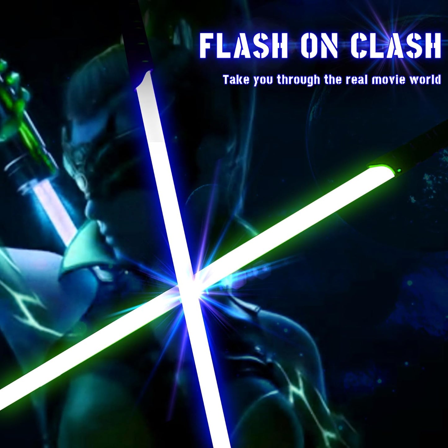 Dueling Lightsaber Zero 1 Black Series | Swing Light Sabers | FOC FX Sabers with 3 Sound Fonts | Heavy-Duty Light Sword | Black Metal Hilt for Adults, Boys, Teens (Blue)