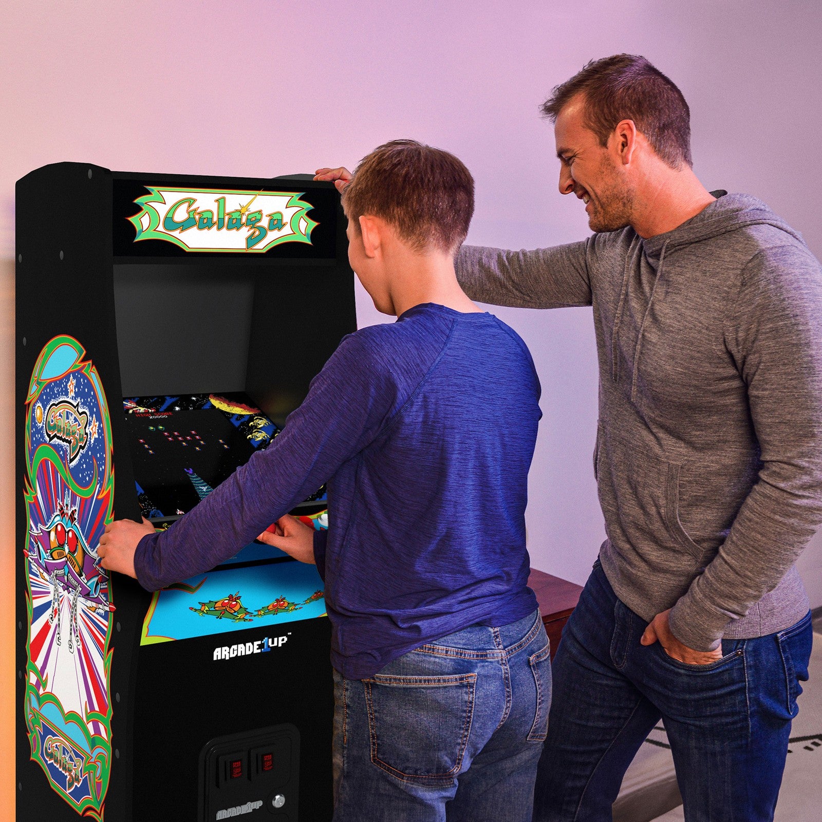 Arcade1Up GALAGA Deluxe 14 in 1 Arcade Game Machine 5-Foot Stand-Up Cabinet