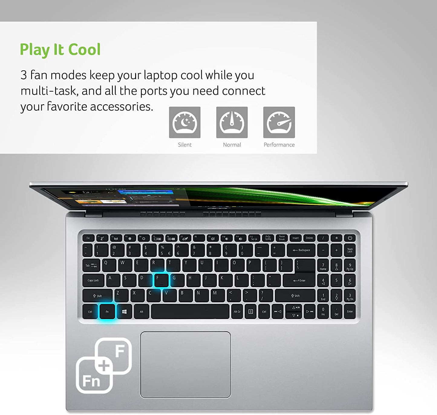 A515-56-36UT Aspire 5, 15.6" Full HD Display, 11Th Gen Intel Core I3-1115G4 Processor, 4GB DDR4, 128GB Nvme SSD, Wifi 6, Windows 11 Home (S Mode)