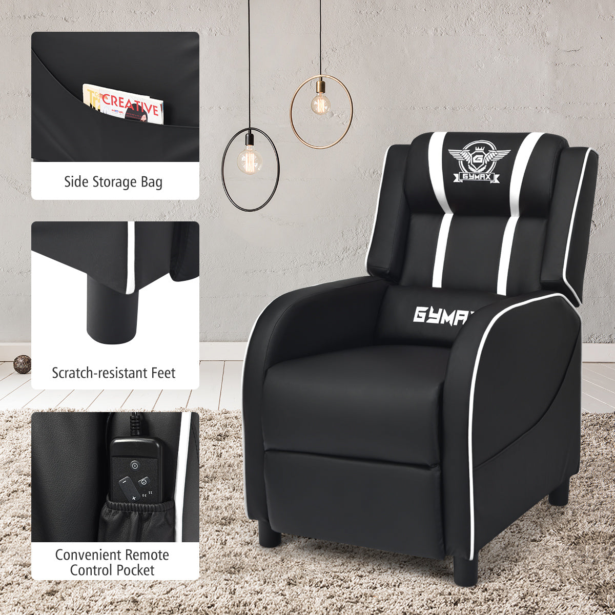 Massage Gaming Recliner Chair Racing Single Lounge Sofa Home Theater Seat