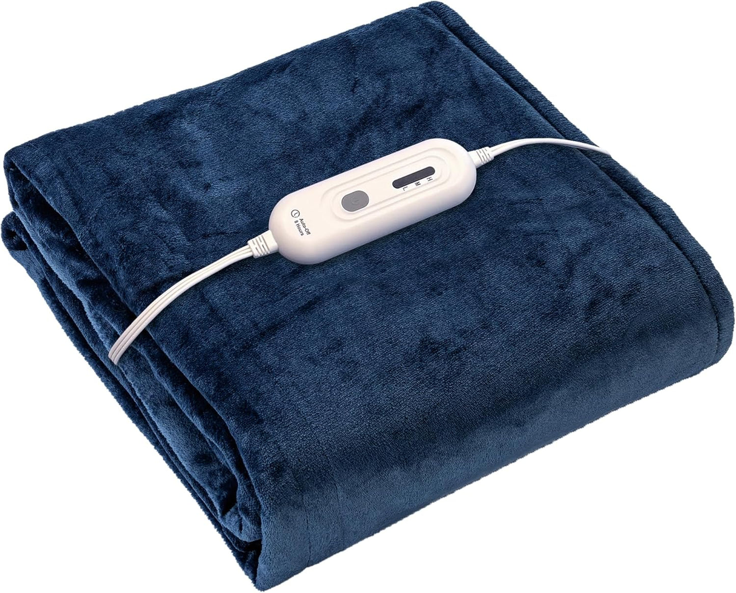 Electric Heated Blanket Twin,Super Cozy Soft 2-Layer Flannel 62" X 84" Heated Twin Size with 3 Heating Levels 8 Hours Auto Off, Machine Washable, ETL and FCC Certified, Home Office Use, Blue