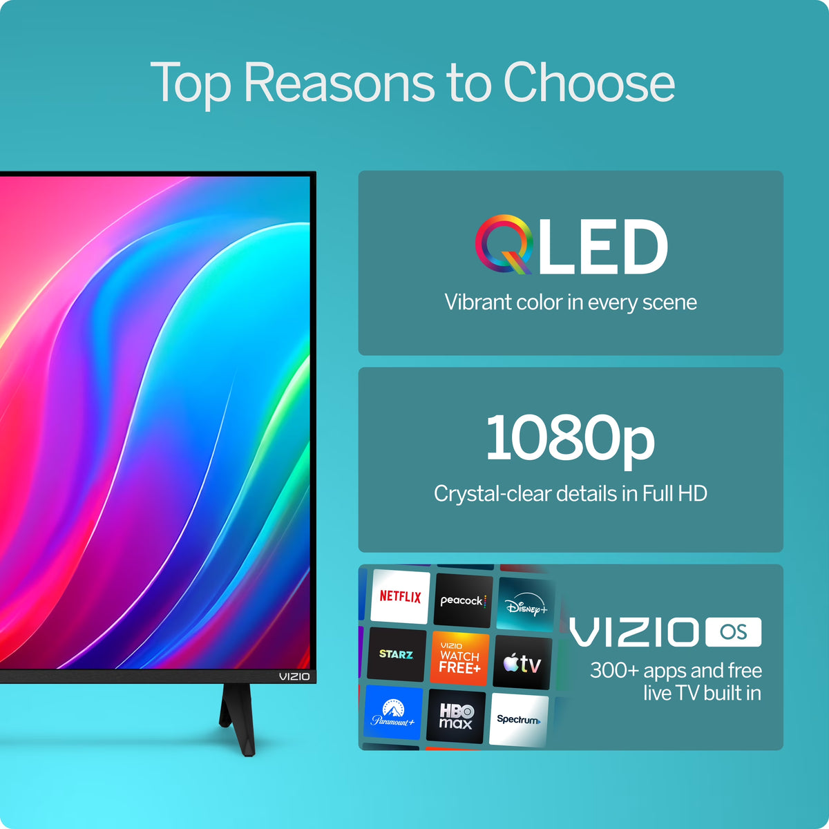 43 in Class Quantum Full HD QLED Smart TV, 1080P, VFQ43M-10