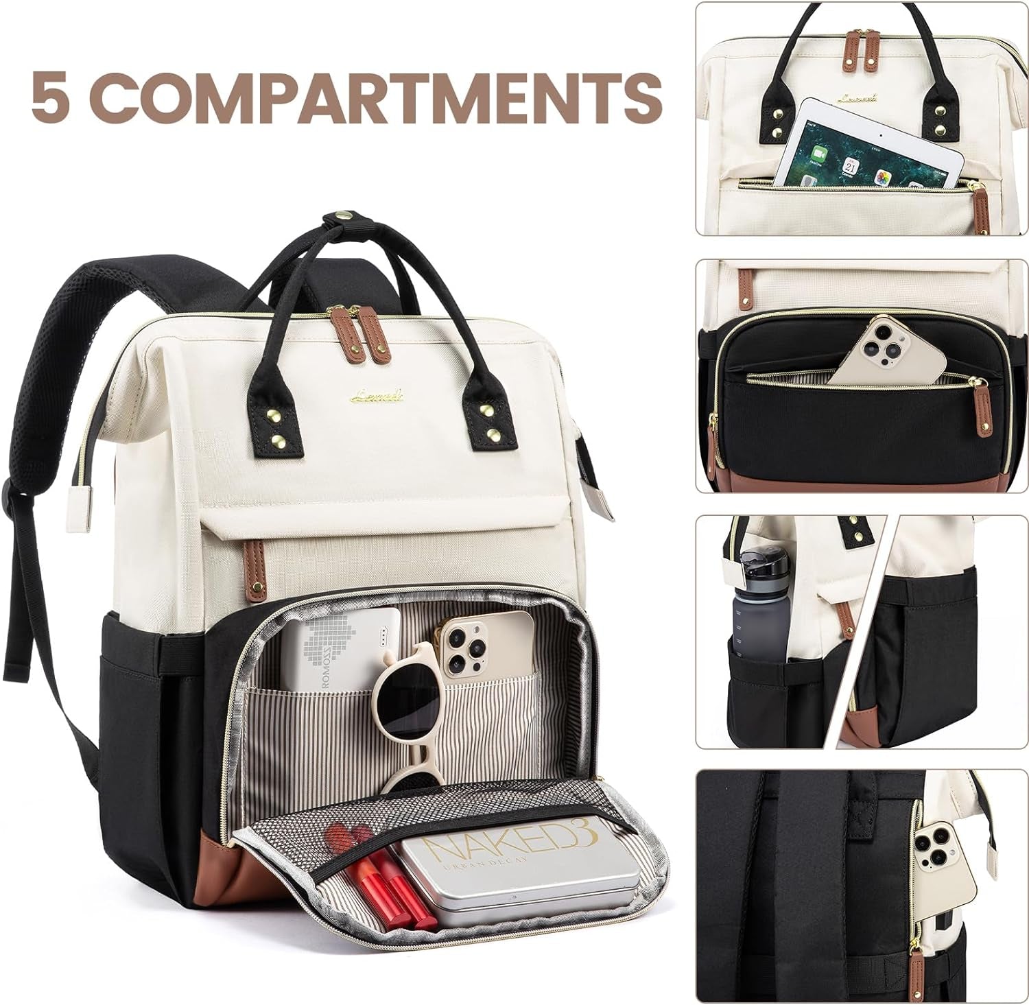 Laptop Backpack for Women, 15.6 Inch Work Business Backpacks Purse with Large Ca