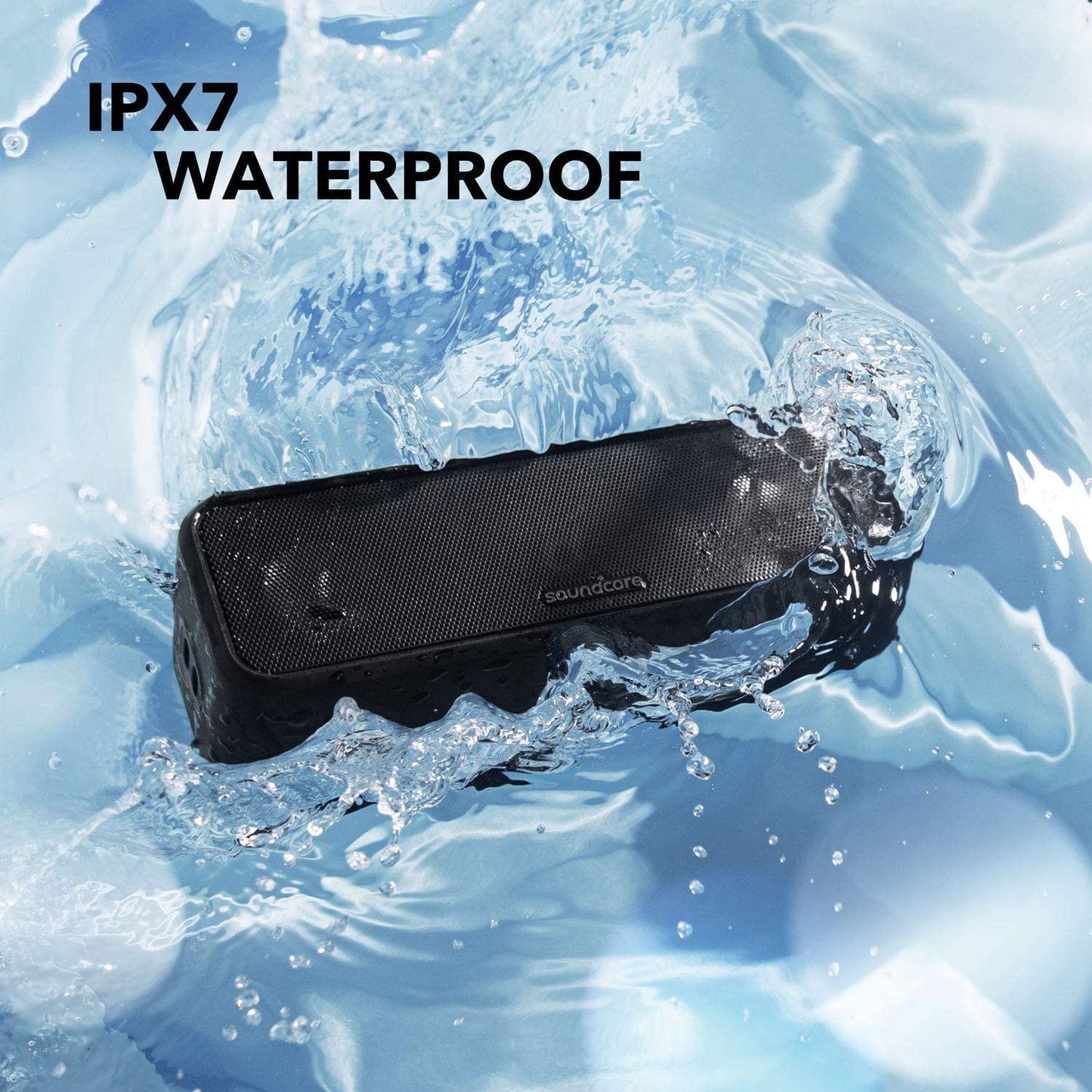 Soundcore  3 Portable Bluetooth Speaker - Wireless, IPX7 Waterproof, 24H Playtime, Pure Titanium Diaphragm Drivers, Partycast, Bassup, Custom EQ App - for Home, Shower, Outdoor, and Beach