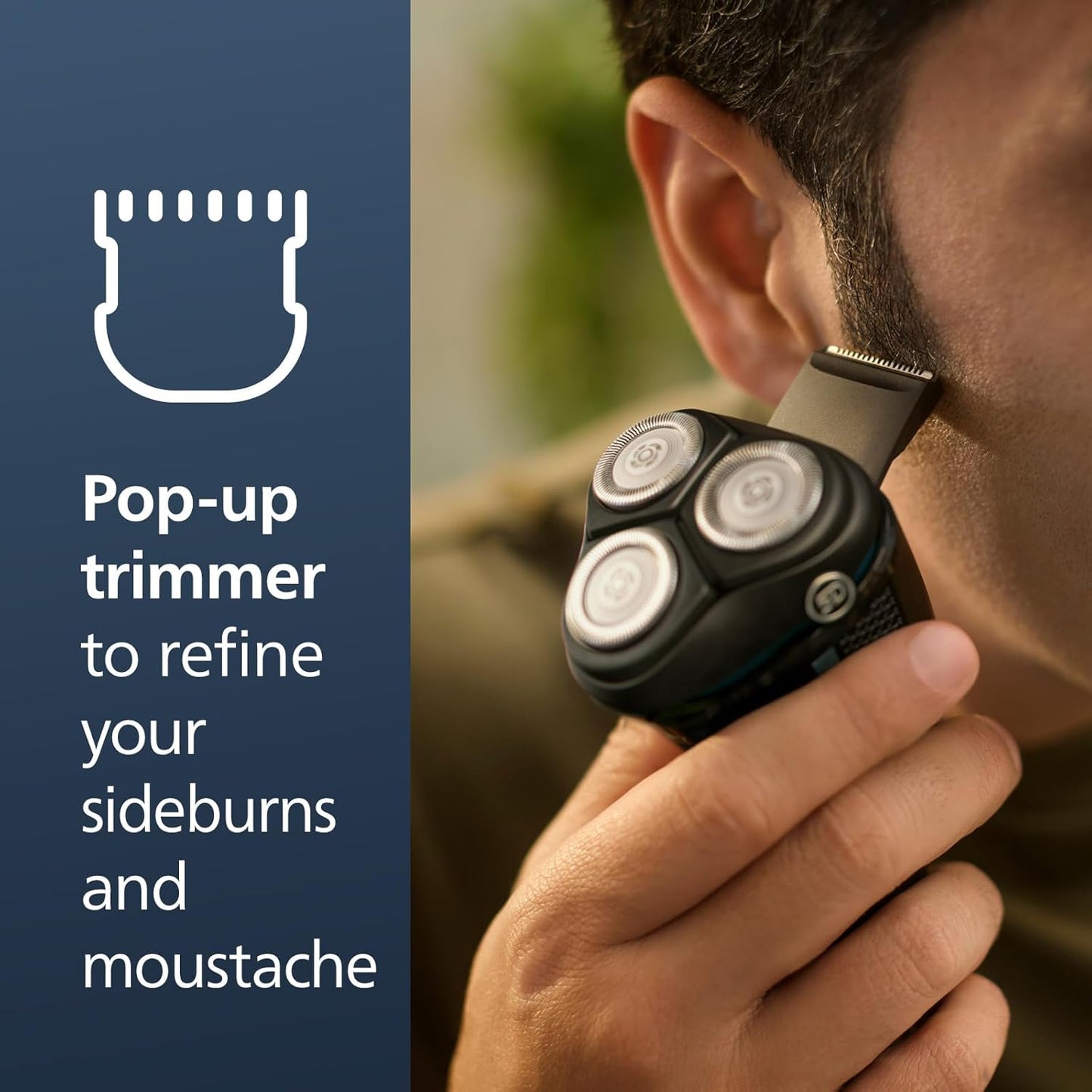 Shaver 3600 Series, Wet and Dry Electric Shaver, P-Cap, Travel Pouch, Storm Blue, Model S3243/91