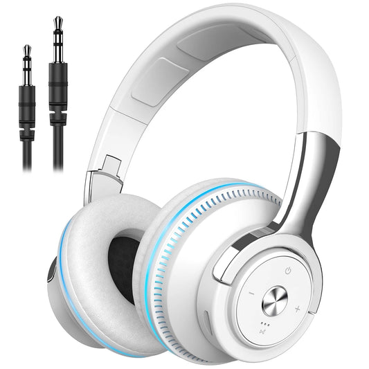 Wireless On-Ear Headphone, Upgrade Bass Hifi Stereo, Foldable & Wireless Wired Mode, Noise Isolating over Ear Headphone W/ Microphone and Volume Control, for Laptop Cell Phone