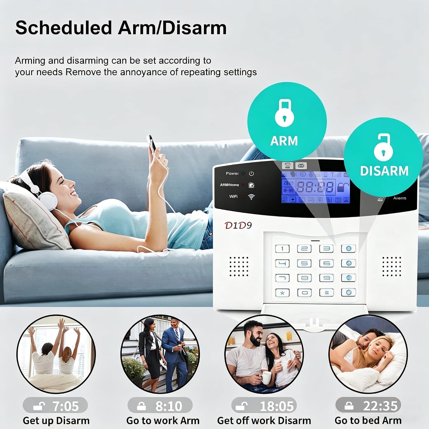 24Pcs Wireless DIY Home Burglar Alarm System, 4G Wifi GSM, No Monthly Fee,Home Security with App Alert