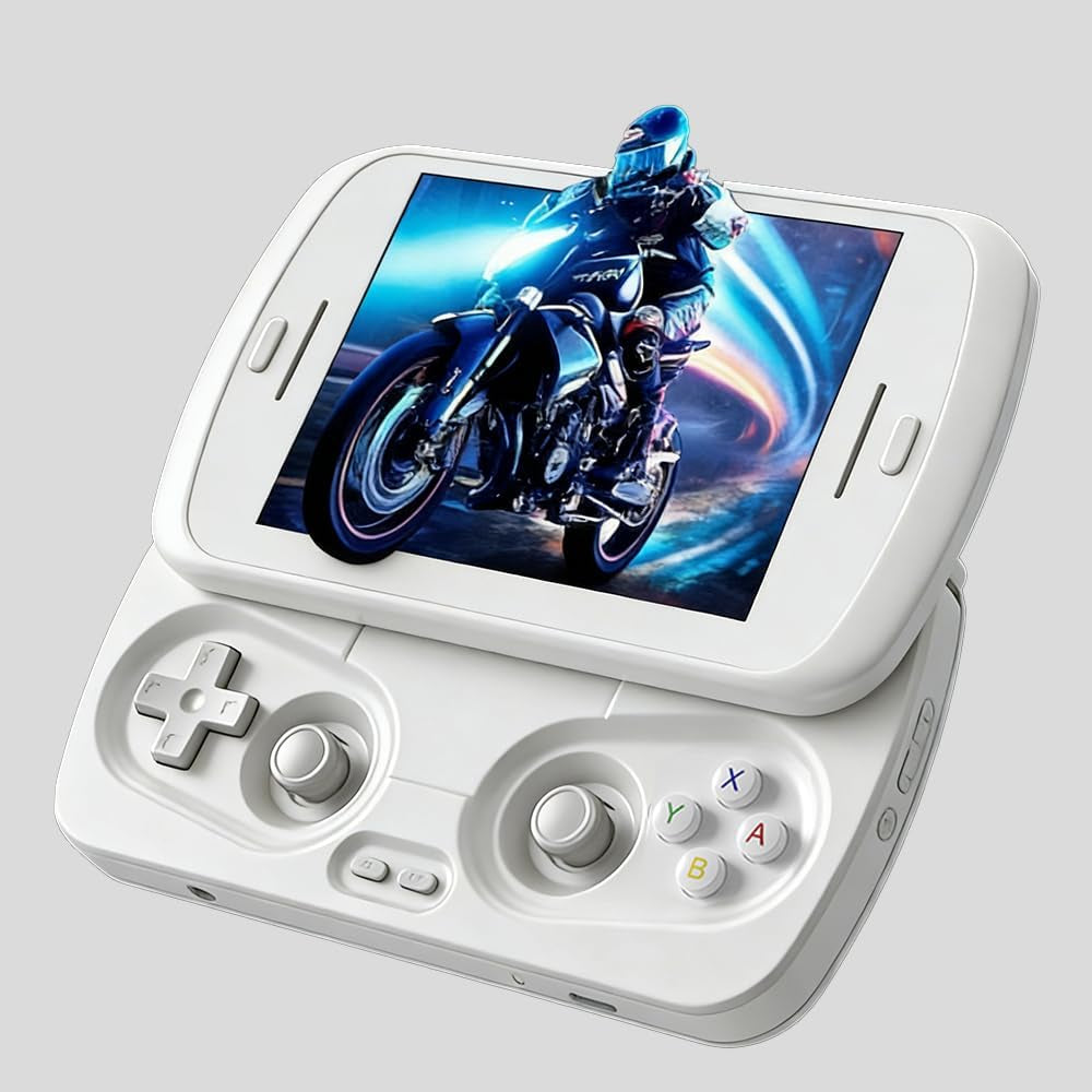 RG Slide Retro Handheld Console,Portable Android Gaming Console for Travel and Home Entertainment,4.7 Inch 120Hz Touchscreen,Unisoc T820,Hall Joystick,Wifi Bluetooth,Ai Assistant,8Gb+128Gb