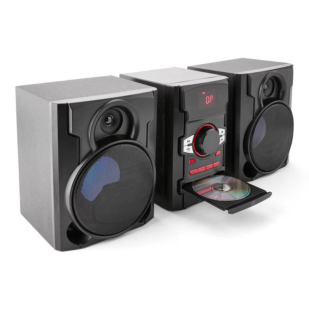 . CD Stereo System 100W with Bluetooth and USB Charging