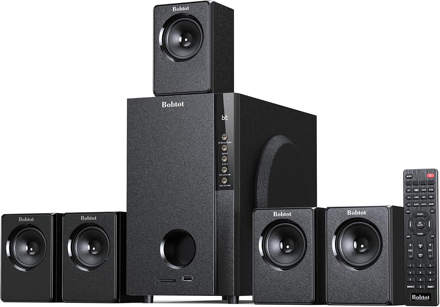 Home Theater Systems with 5.25 Inch Subwoofer, 600 Watts Peak