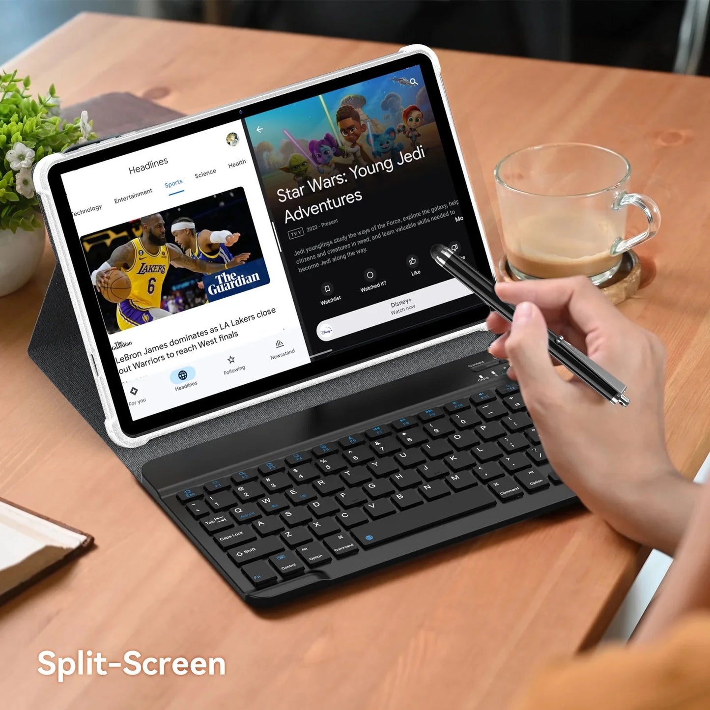 Android 13 Tablet , 4GB+64GB Storage Tablet with Keyboard, Google GMS Certified, Dual 13MP+5MP Camera, Wifi, Bluetooth, IPS Full HD Display