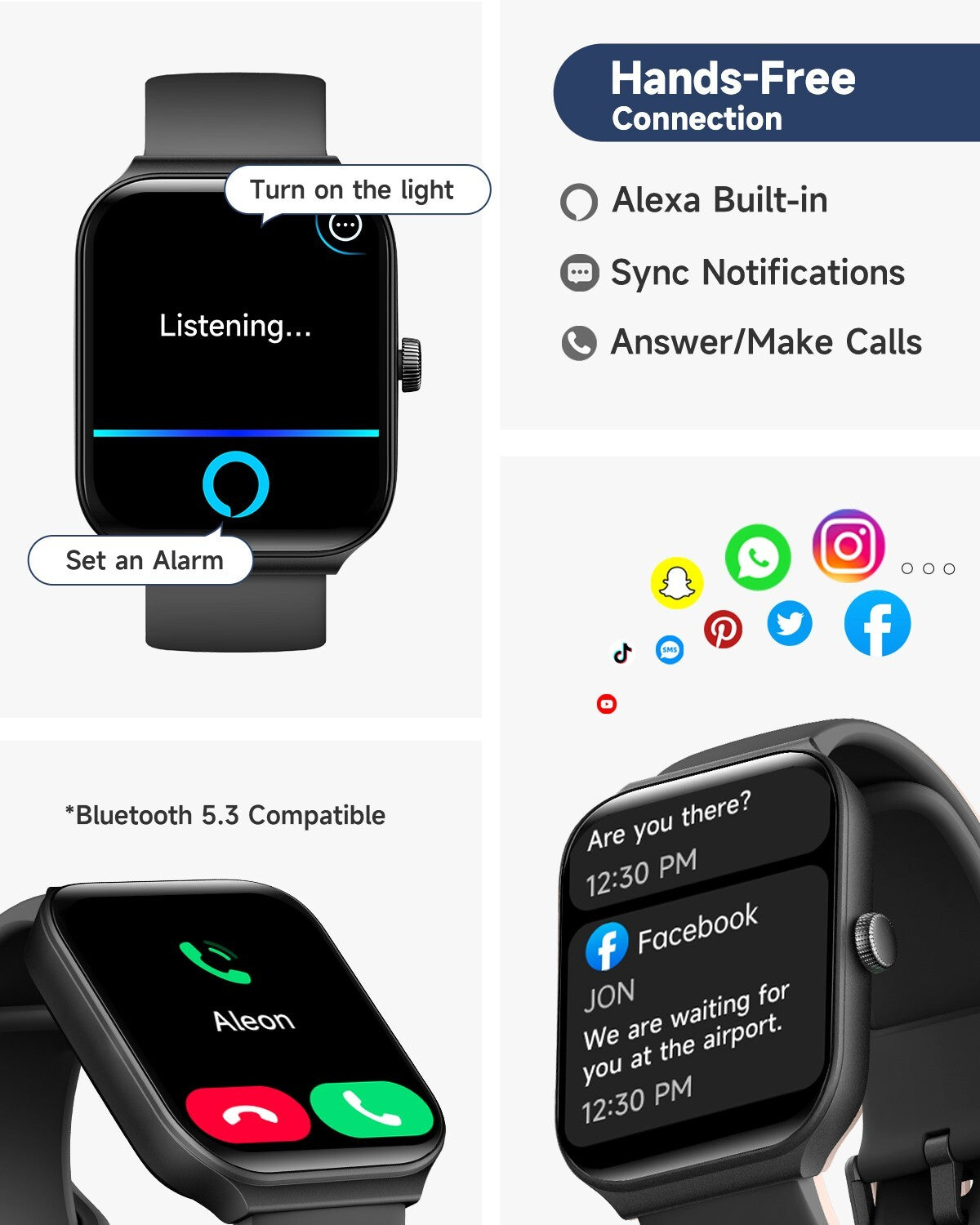 2025 Smart Watch for Men/Women, Waterproof Smartwatch Bluetooth Iphone Android