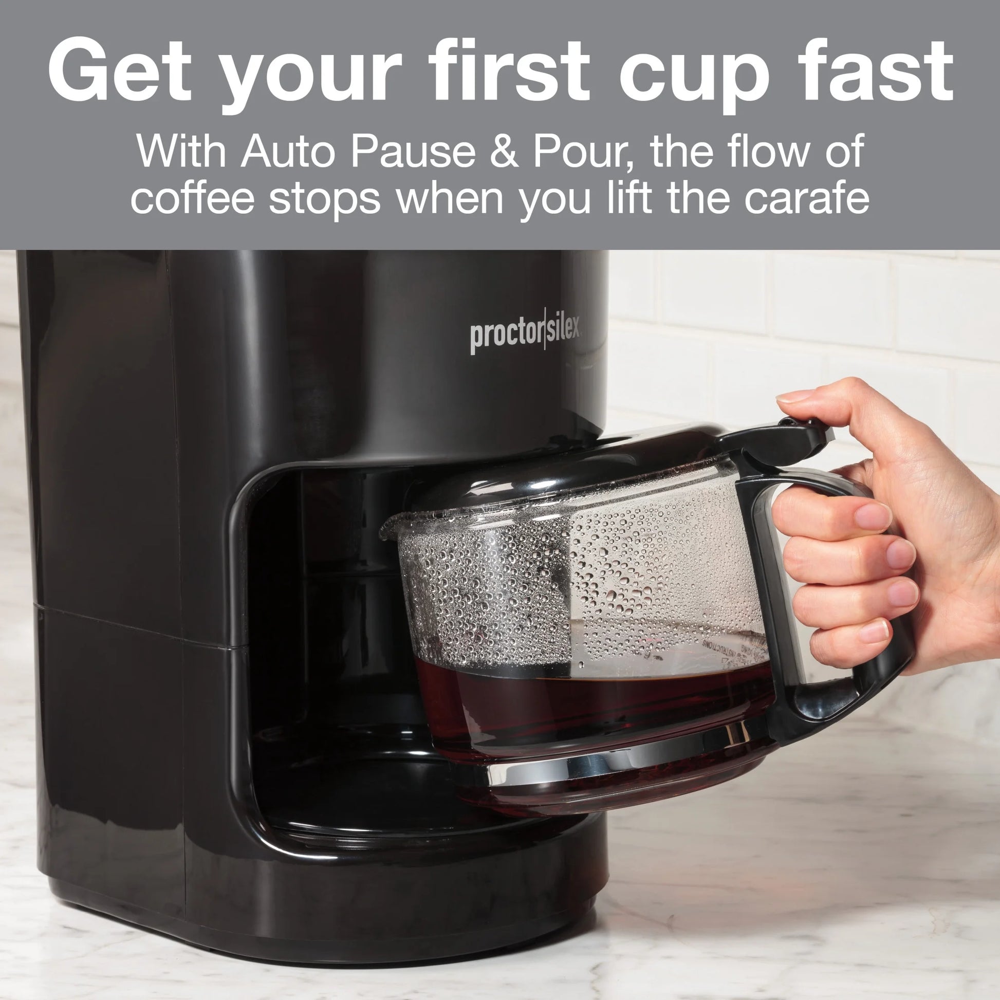 10-Cup Drip Coffee Maker Machine with Glass Coffee Pot, Black